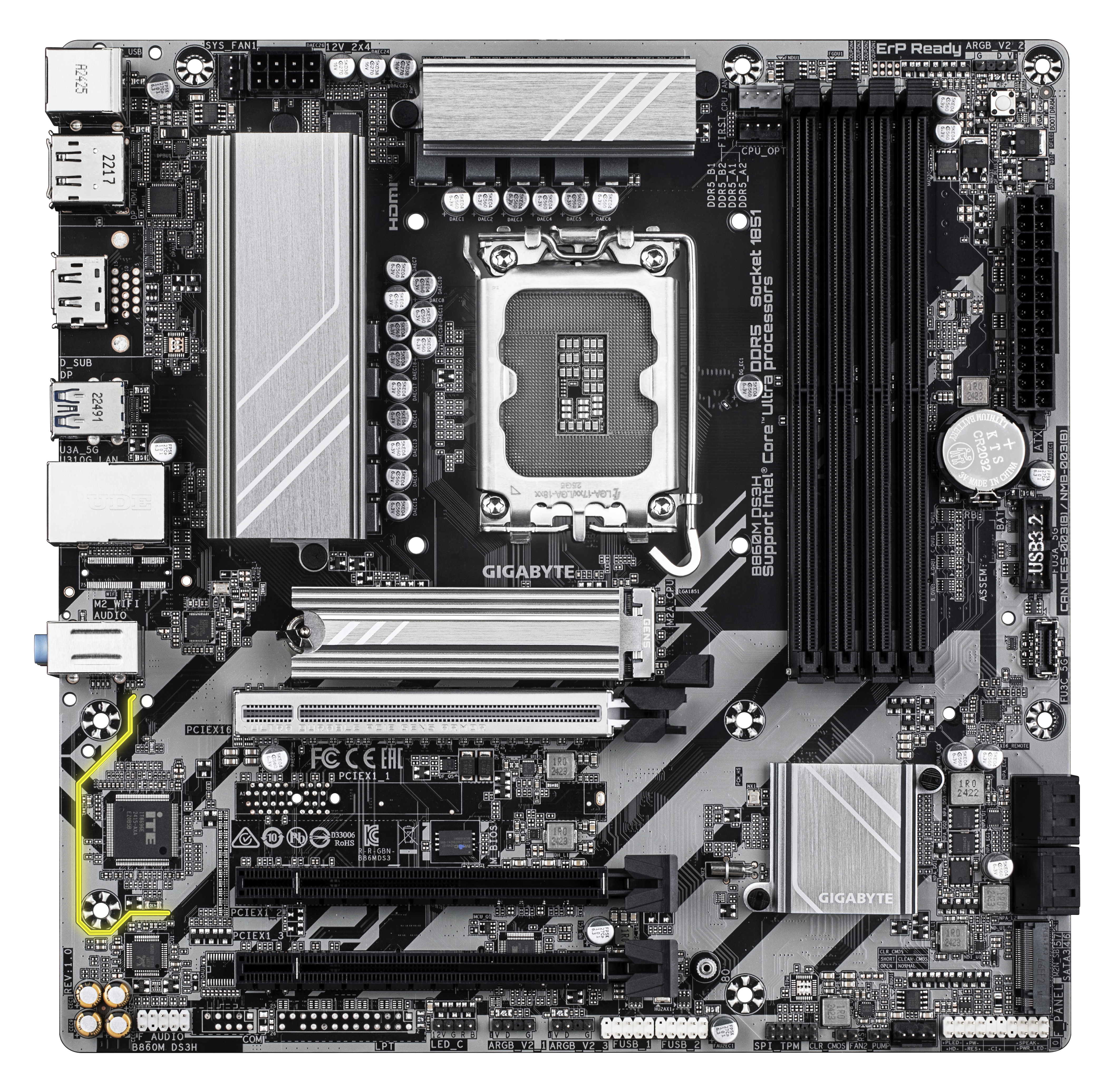GIGABYTE B860M DS3H LGA1851 MB 4xDDR5 4xSATA 3xM.2