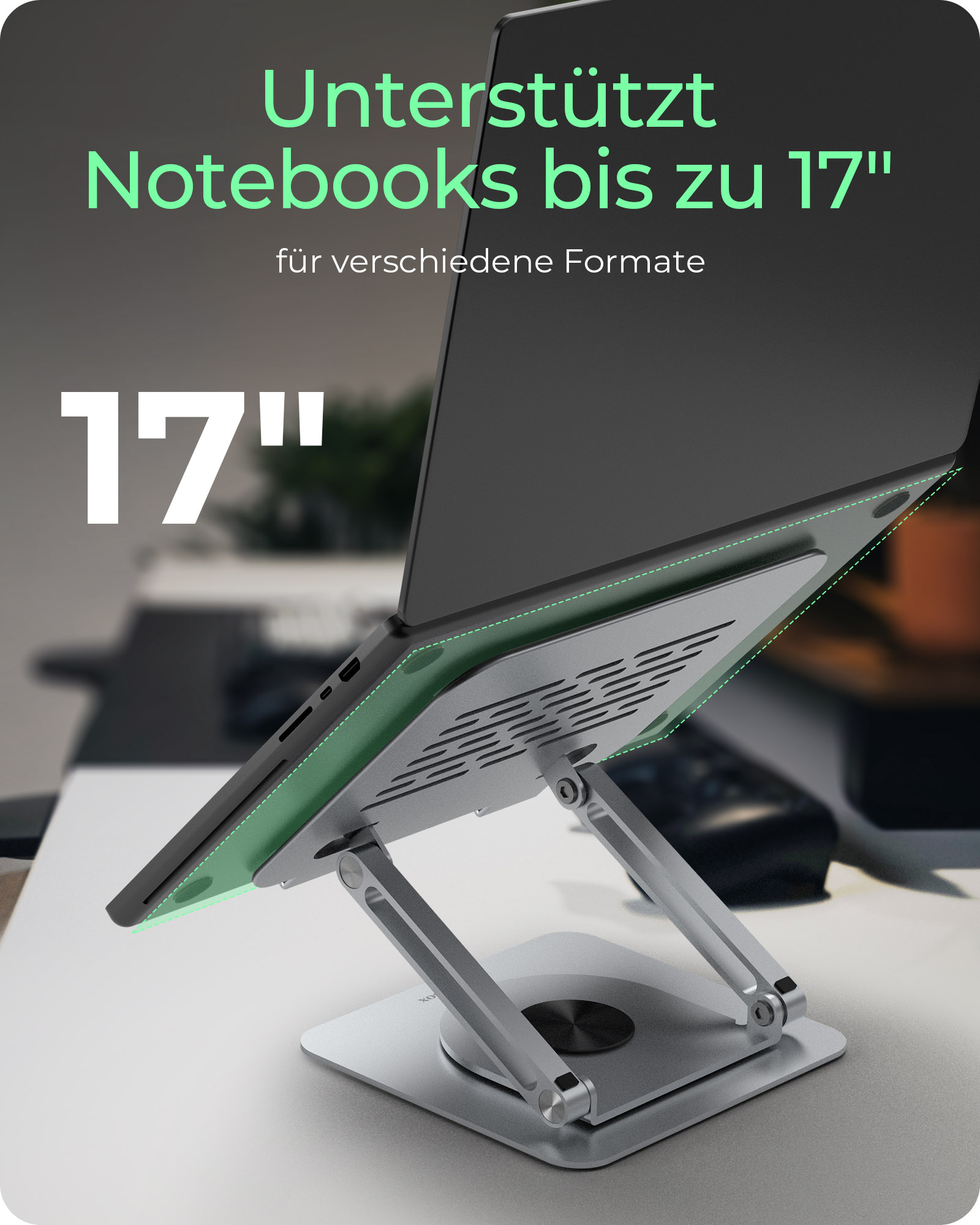 Höhenverstellbarer, drehbarer Notebook-Ständer IB-NH300-R