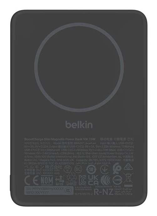 BOOSTCHARGE SLIM MAGN POWERBANK BLACK / 10000MAH