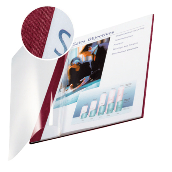 LEITZ Buchbindemappen rot Softcover für 36 - 70 Blatt DIN A4, 10 St.