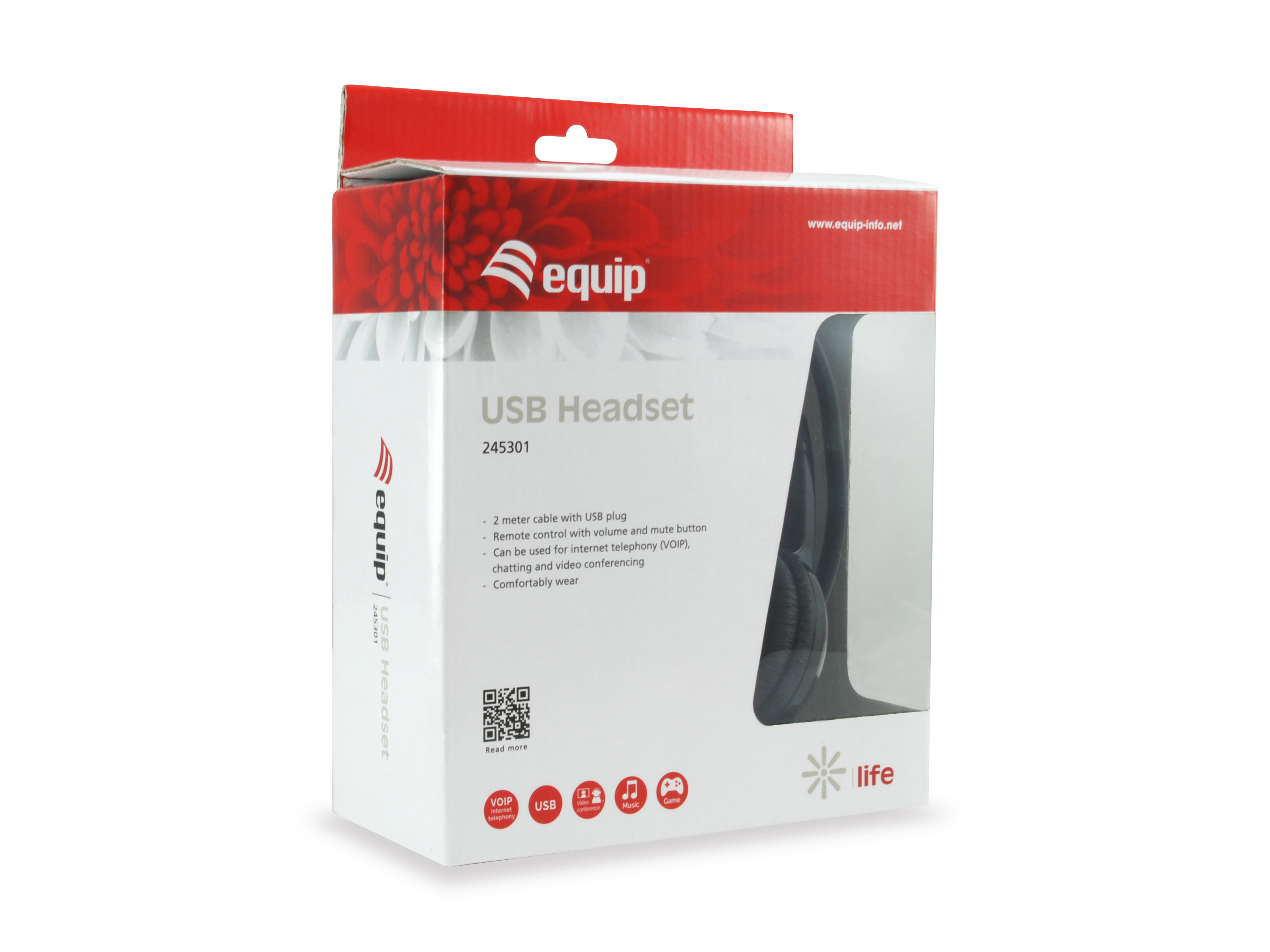 Equip Stereo-Headset Wired mit Mikro USB-A 2.00m schwarz