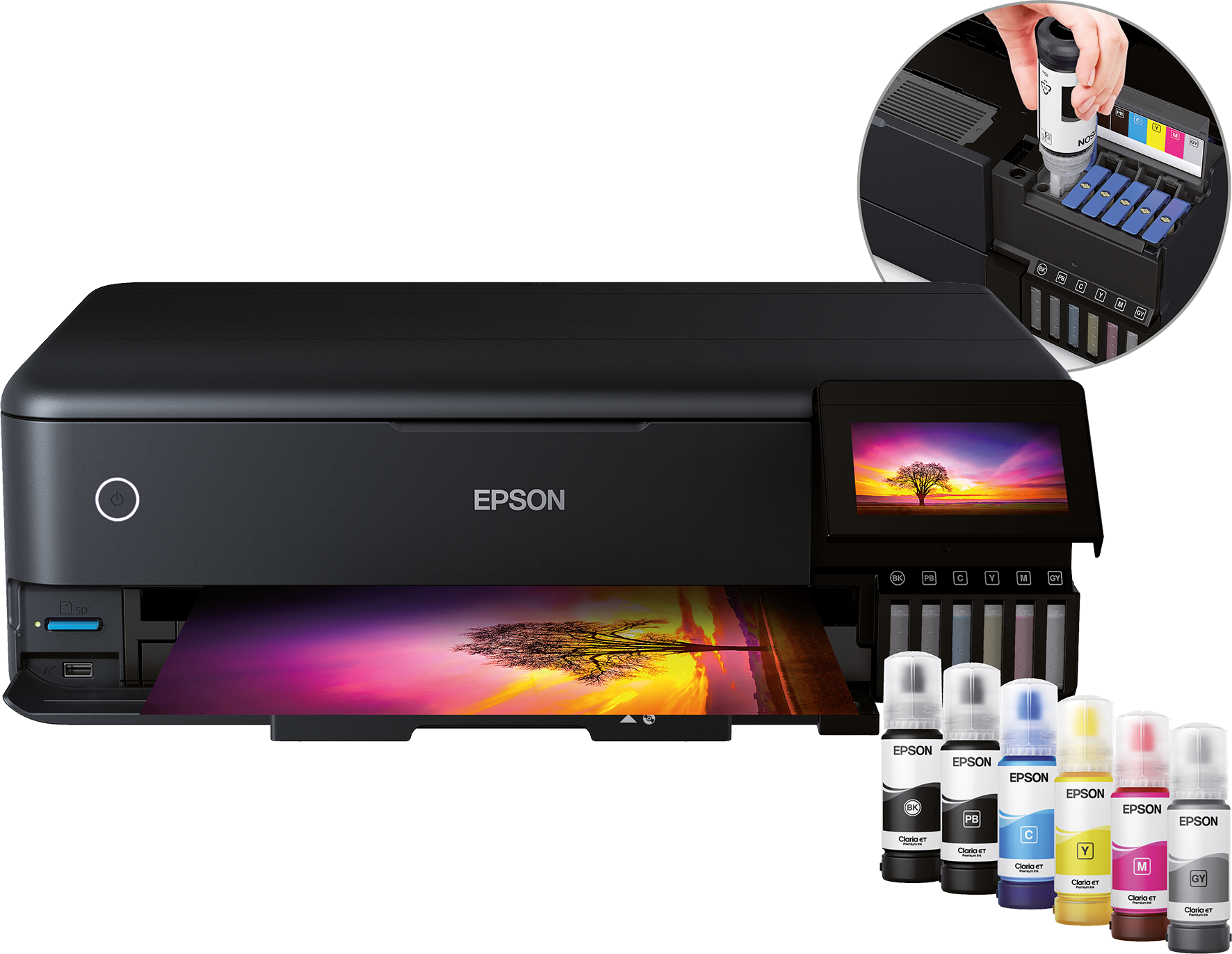EPSON EcoTank ET-8550 3 in 1 Tintenstrahl-Multifunktionsdrucker schwarz