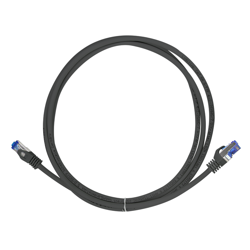 Logilink Patchkabel Ultraflex, Cat.6A, S/FTP, schwarz, 0,5 m