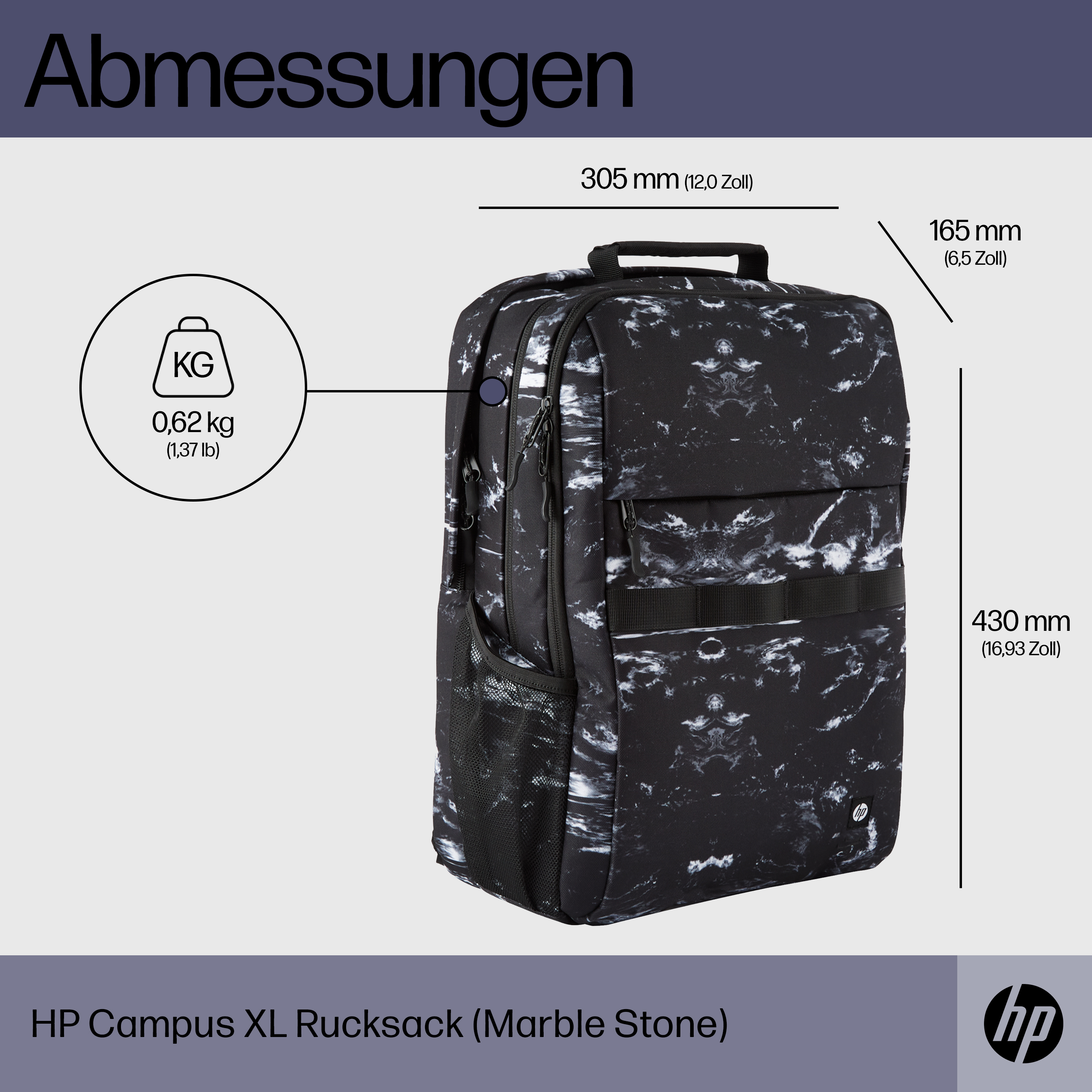 CAMPUS XL MARBLE STONE BACKPACK .