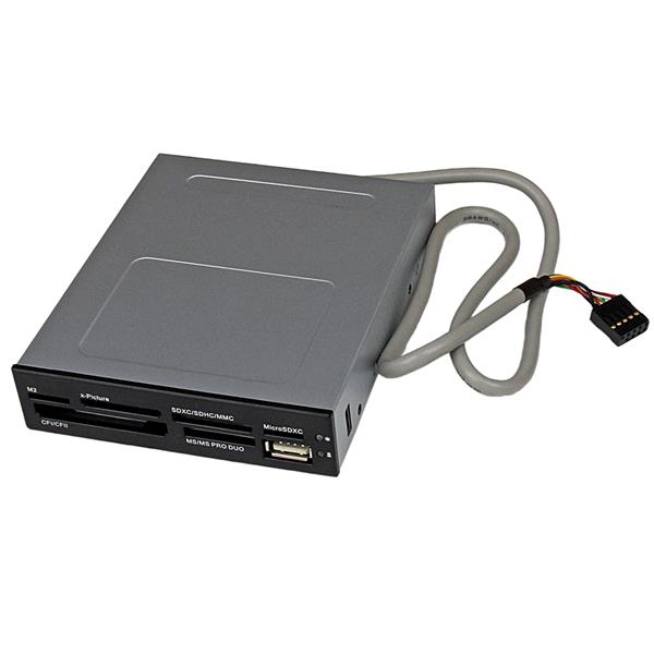 STARTECH.COM Interner USB 2.0 Kartenleser 8,89cm 3,5 Zoll - 22-in-1 Front Panel Card Reader Multi Speicherkartenleser für SD/CF/