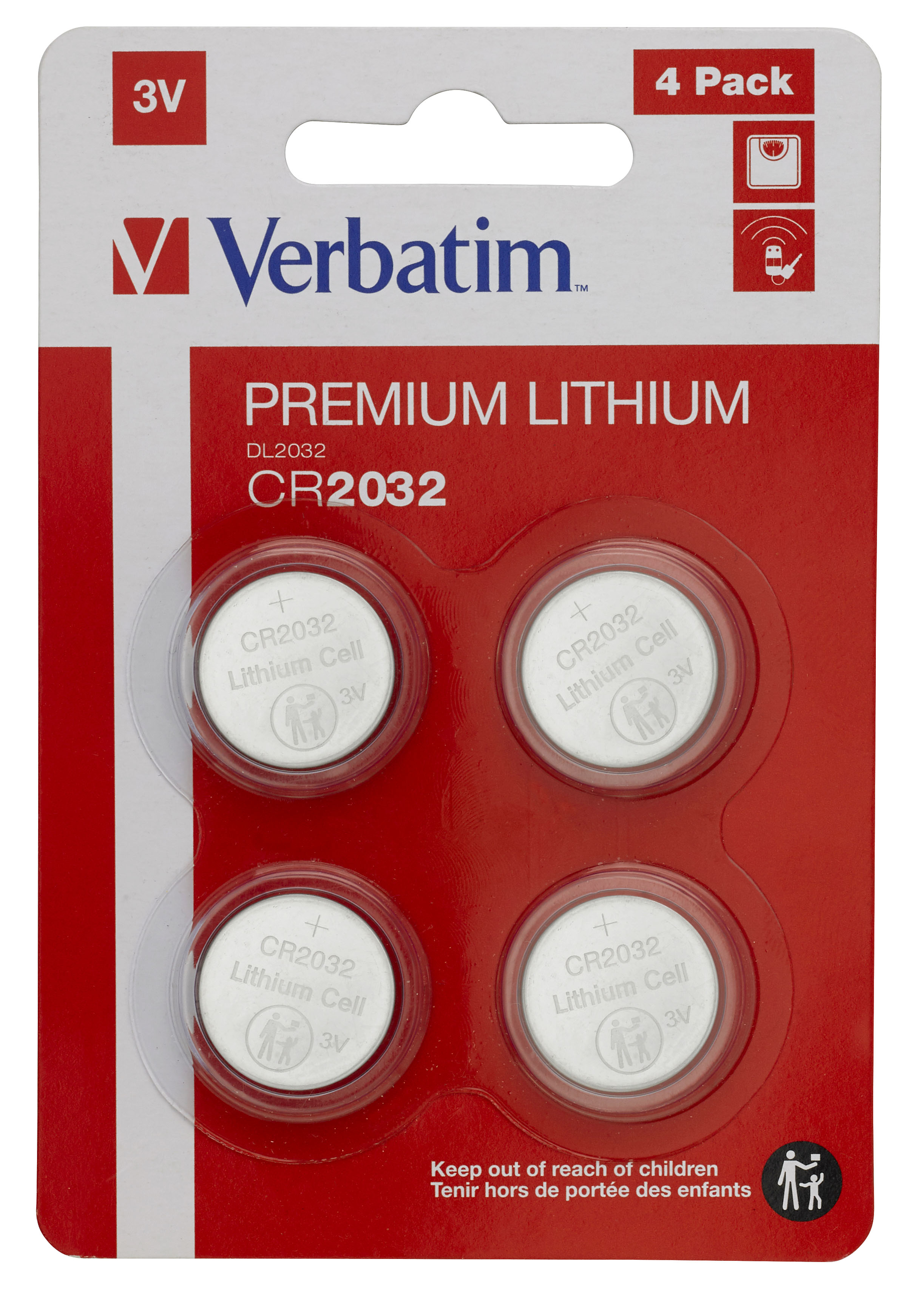 Verbatim CR2032 Einwegbatterie Lithium 3 V 4 Stück