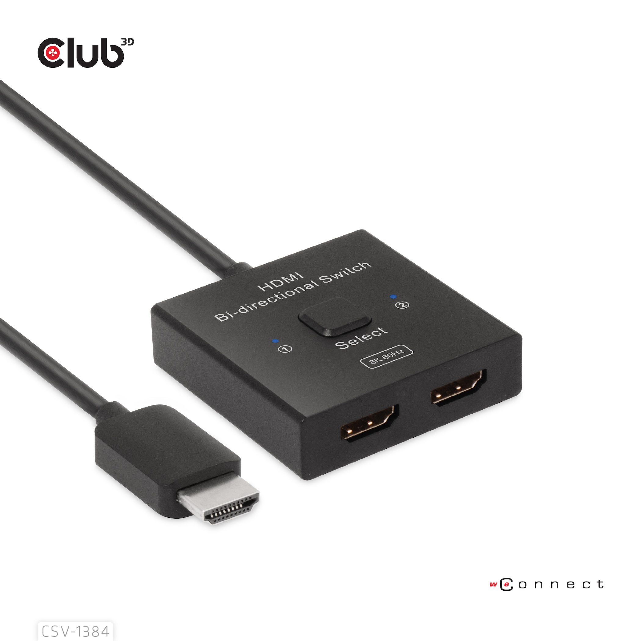 Club3D HDMI Switch 2-in-1 bidirektional 8K60Hz/4K120Hz UHD retail