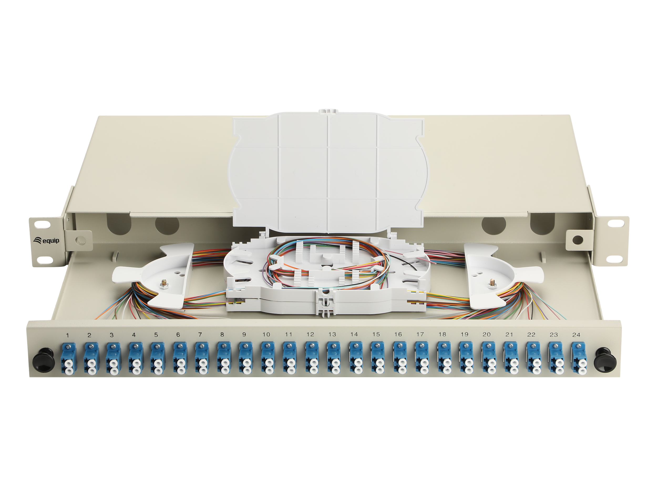 Equip LWL-Spleißkasten 24-Port LC-Duplex OS2 1U komplett gr