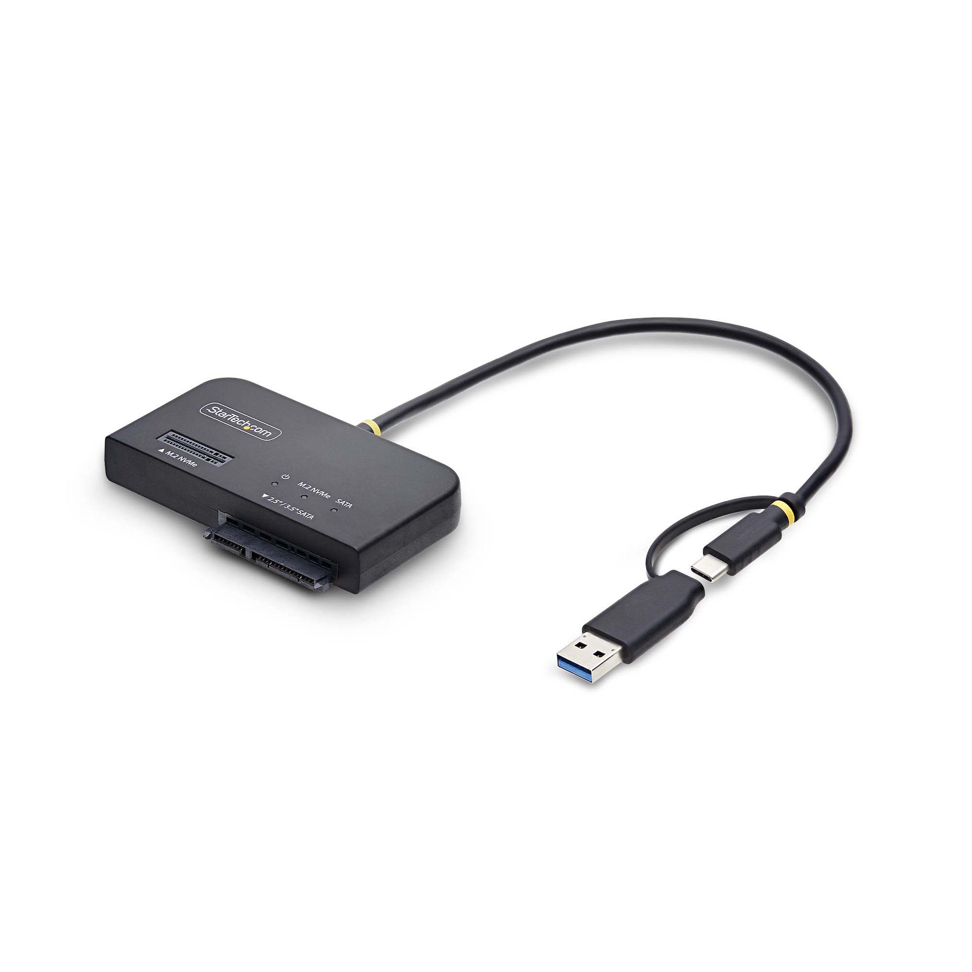 STARTECH.COM USB-C und USB-A auf M.2 NVMe und 6,35-8,89cm 2,5-3,5Zoll SATA Adapter 10Gbps werkzeugloser externer SSD Festplattenles