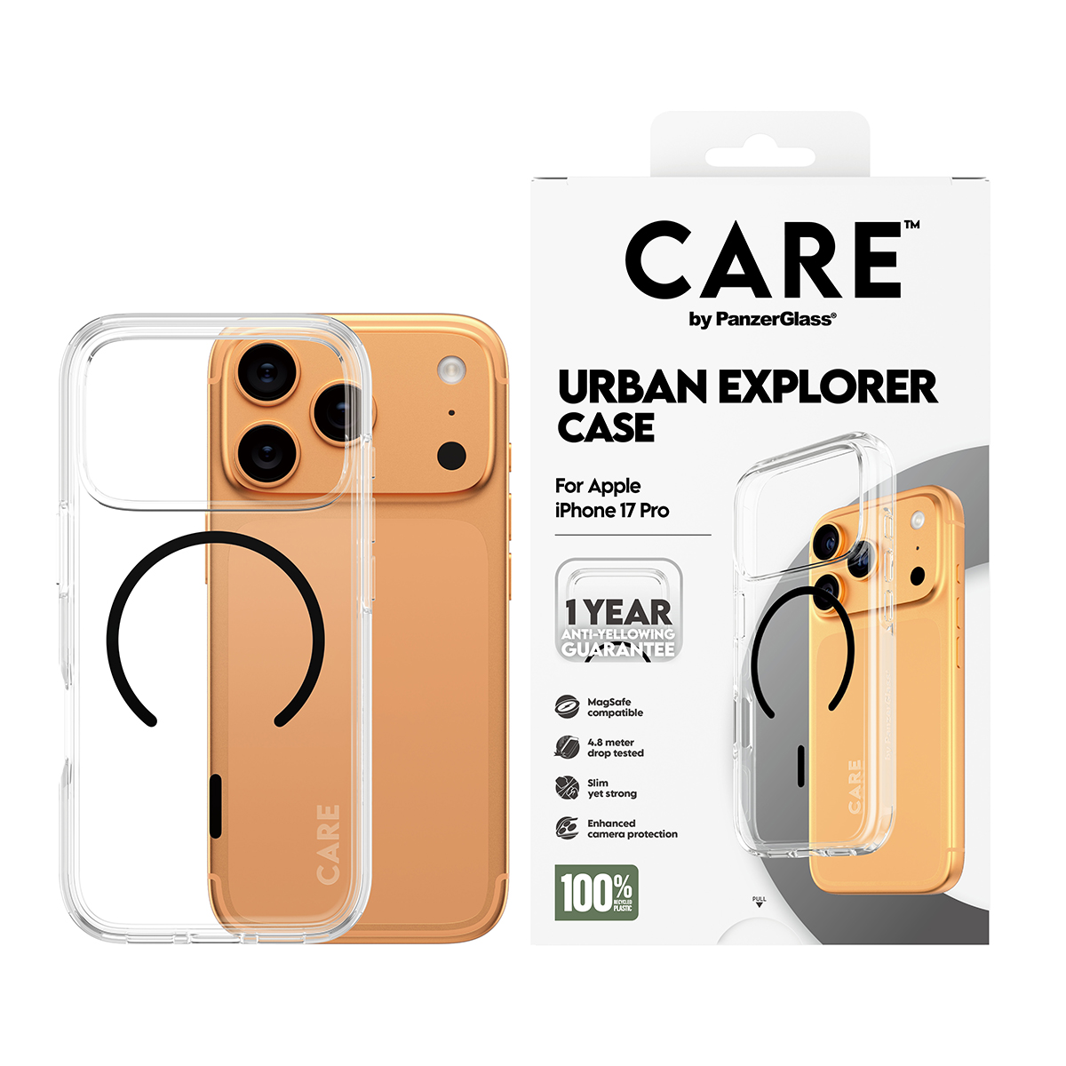CARE BY FLAGSHIP CASE TRANSPARE W. BLACK MAGSAFE IPHONE 17 PRO