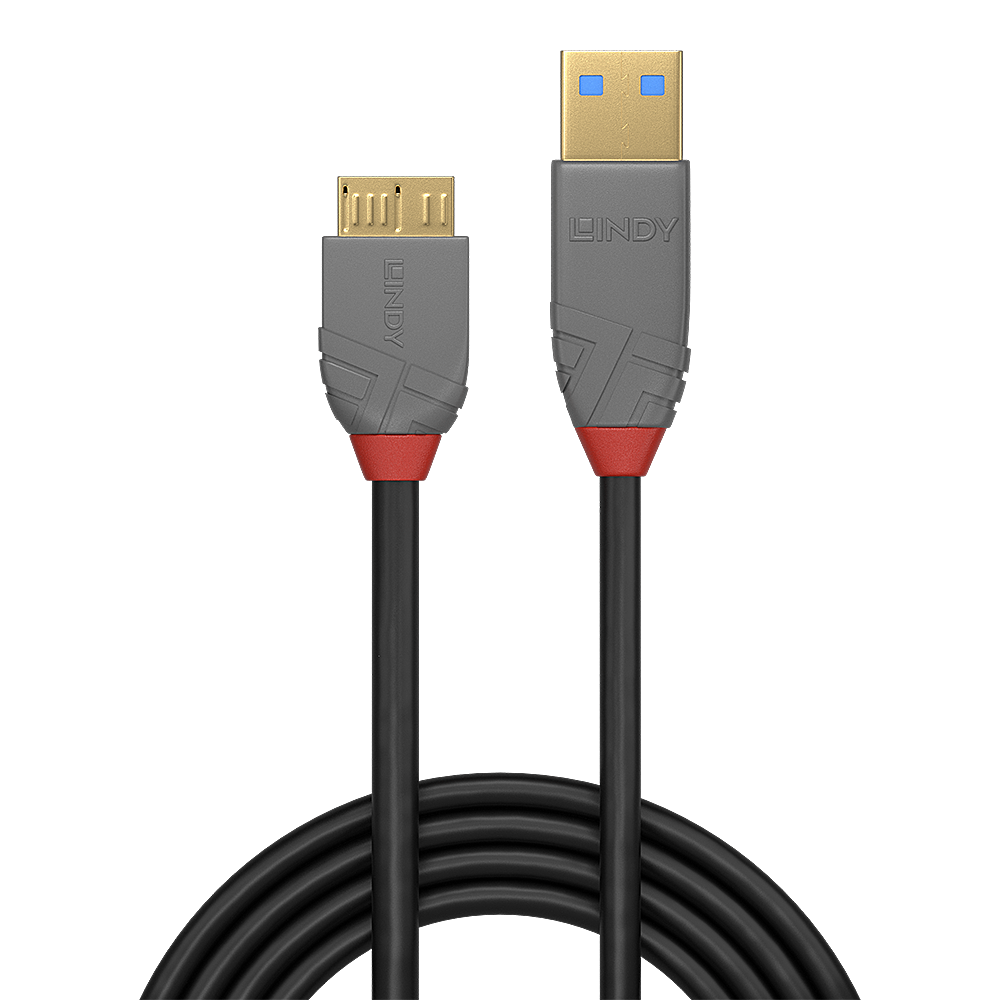 LINDY USB 3.0 Kabel Typ A/Micro-B Anthra Line M/M 0.5m