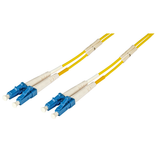 EFB LWL Kabel Duplex Jumper LC-LC 9/125 OS2 10 Meter LSZH Halogenfrei gelb 2.0mm geprueft mit Messprotokoll