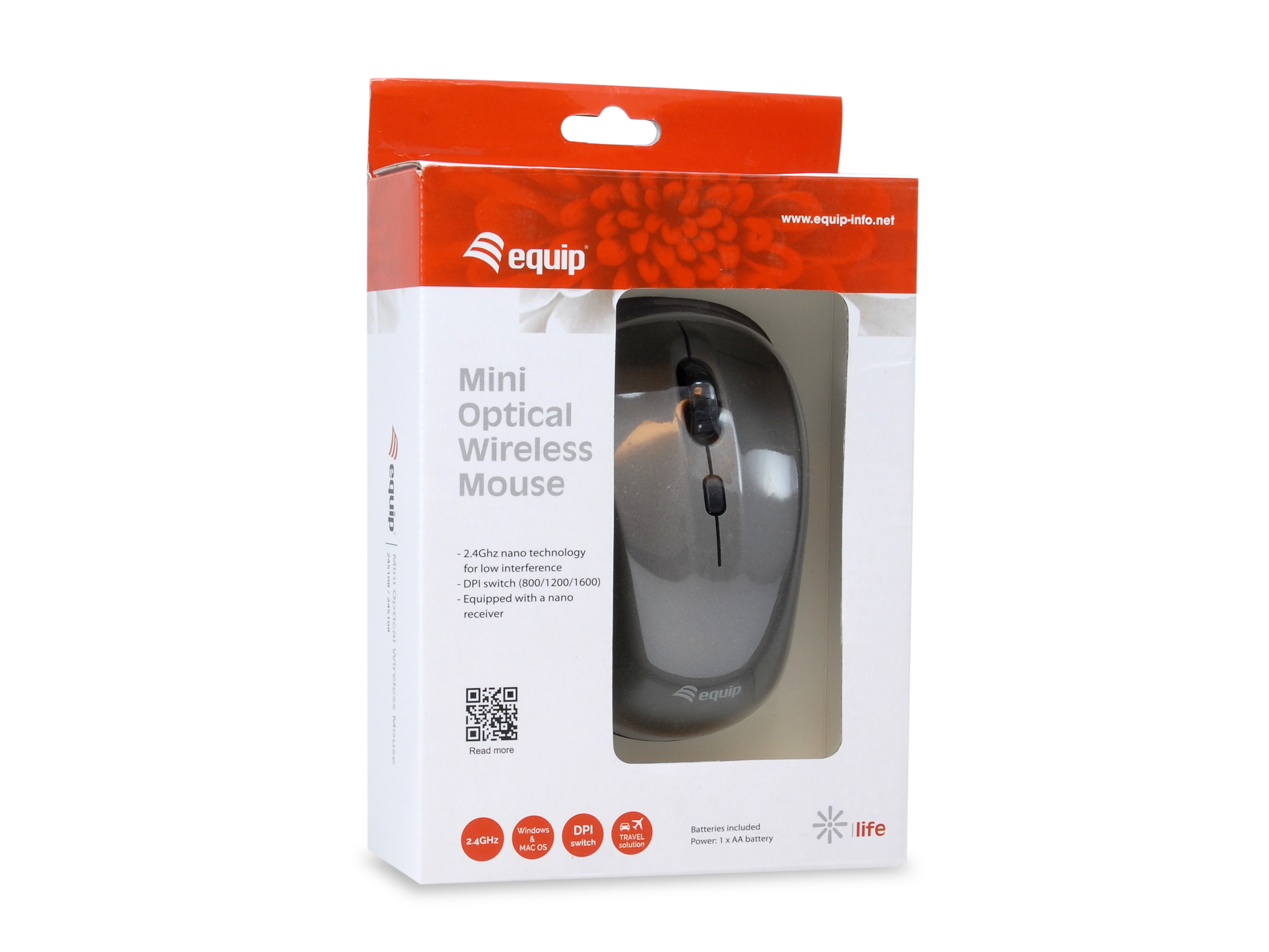 Equip Reisemaus Wireless USB-A L+R schwarz