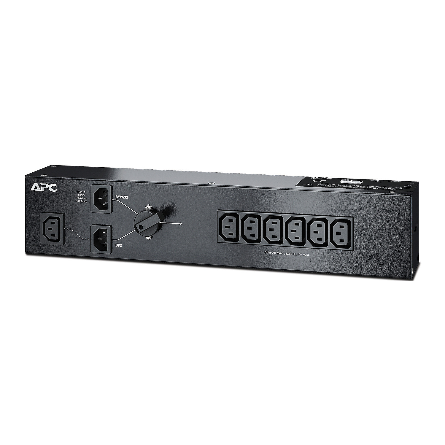 APC Service Bypass Panel Rack AC 230V 1500VA input IEC 60320 C14 output connectors 7 2U Black