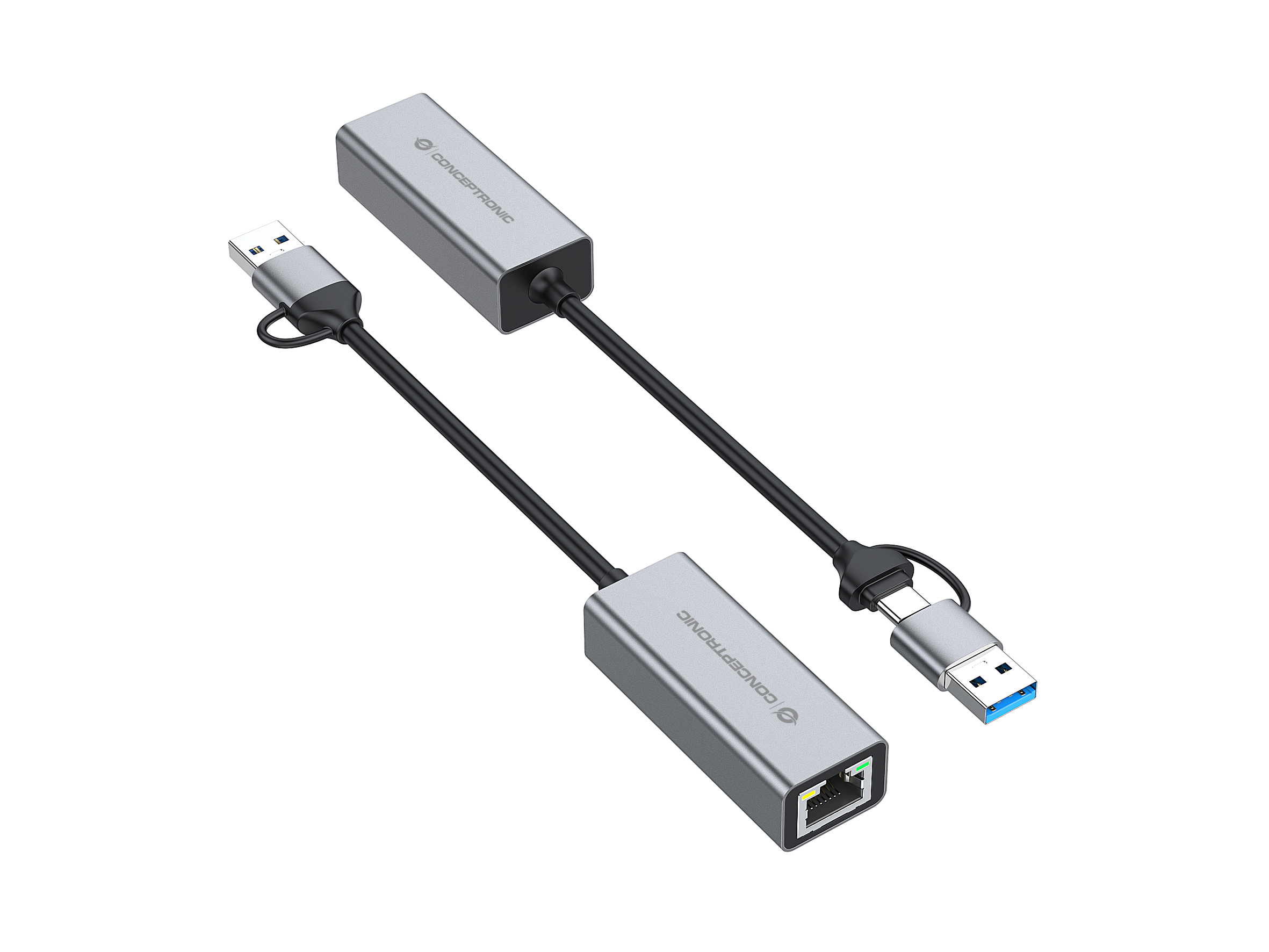 CONCEPTRONIC Adapter USB-C/-A3.0->GbE 5Gbs 0.18m gr
