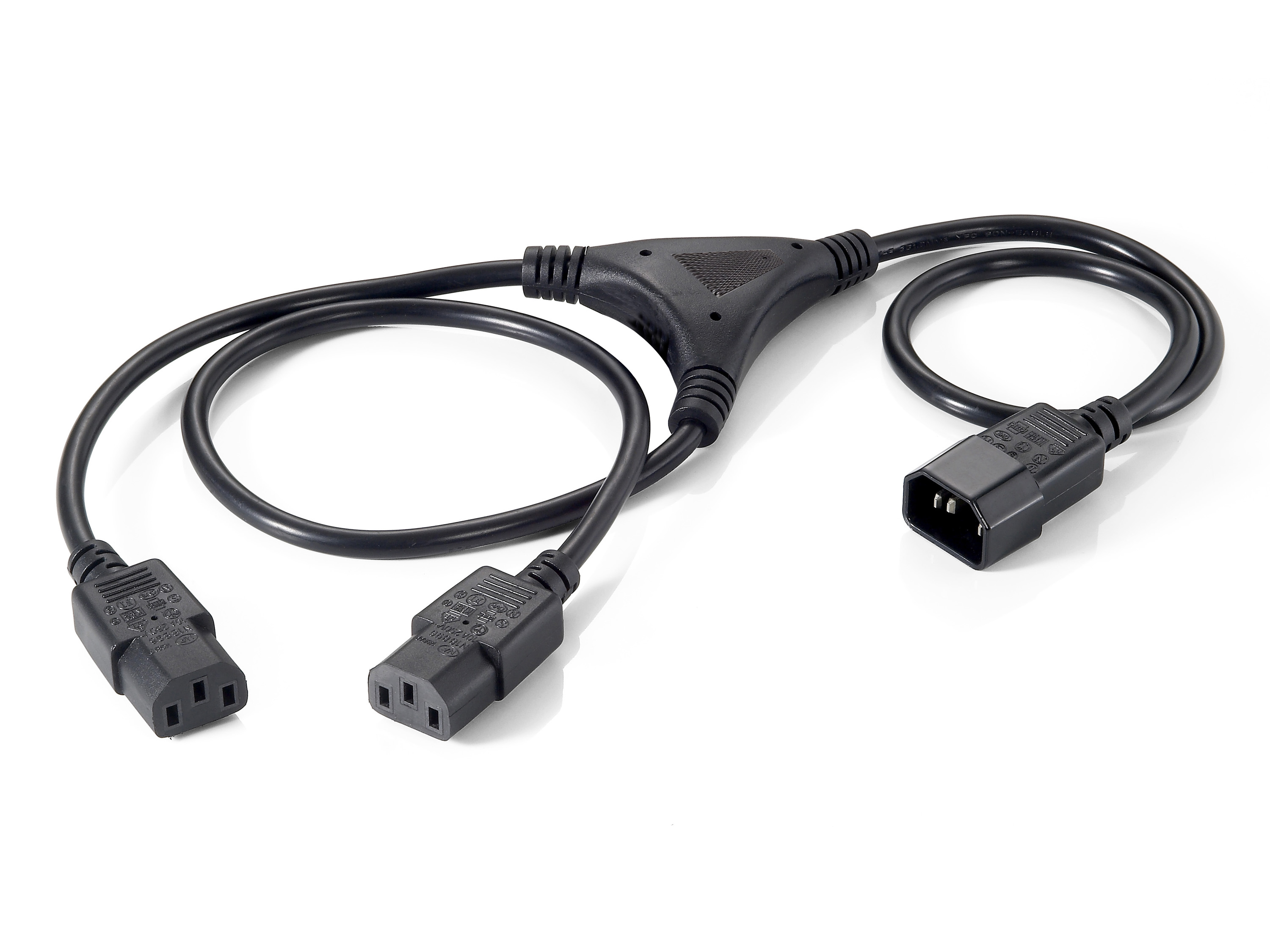 Equip Y-Netzverlängerung IEC C14->2xIEC C13 St/Bu 1.60m PVC Polybeutel