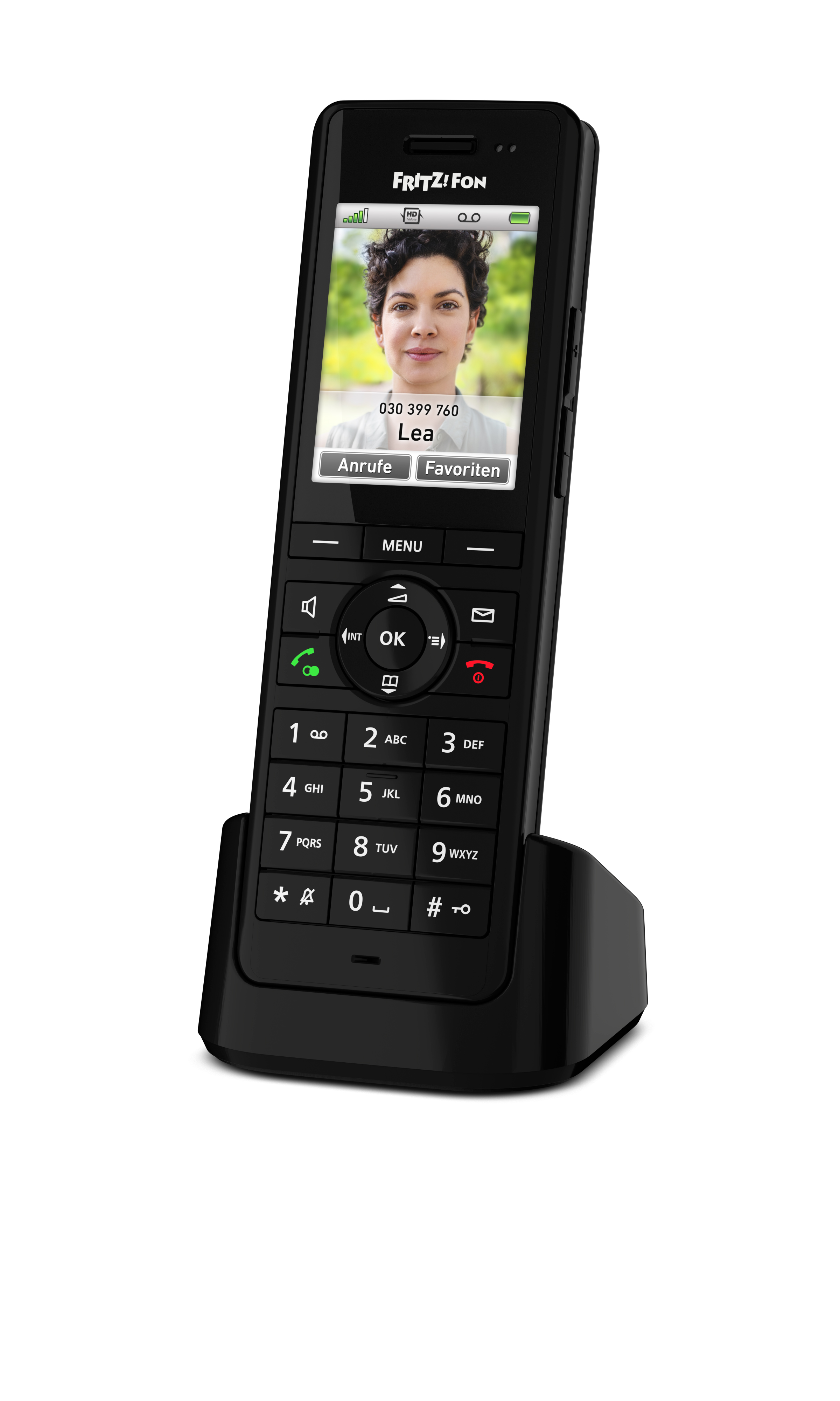 FRITZ! FRITZ!Fon X6 Schnurloses Telefon mit Anrufbeantworter schwarz