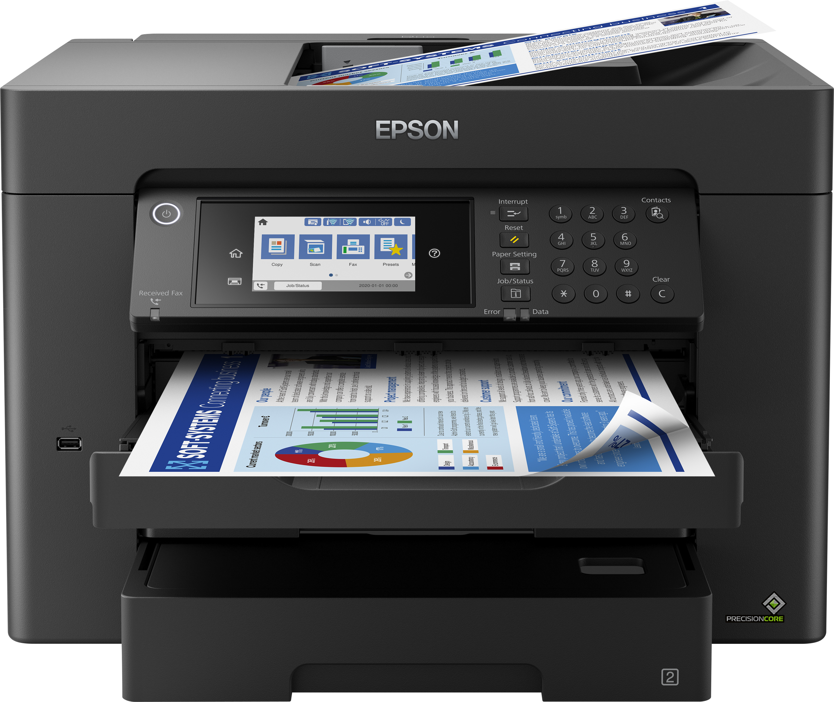EPSON WorkForce WF-7840DTWF 4 in 1 Tintenstrahl-Multifunktionsdrucker schwarz