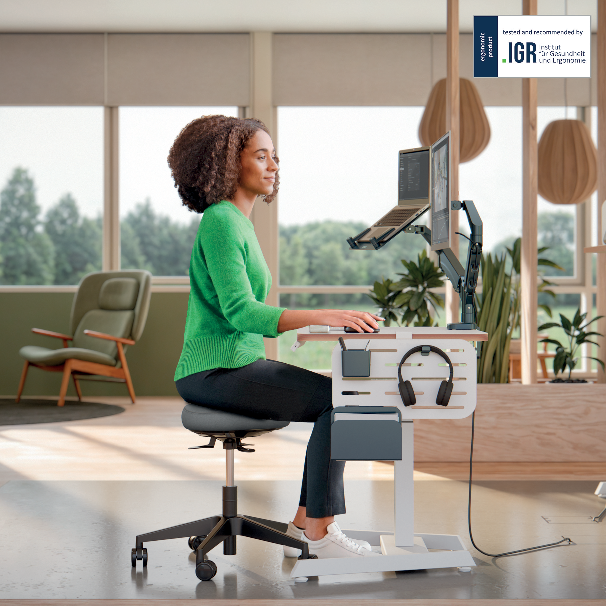 LEITZ Sitz- & Stehhocker Ergo Active 65770095 grau, 1 St.