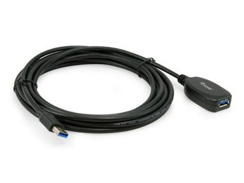 Equip Kabel USB-A3.0->A Akt. Erweiter. St/Bu 5.00m schwarz