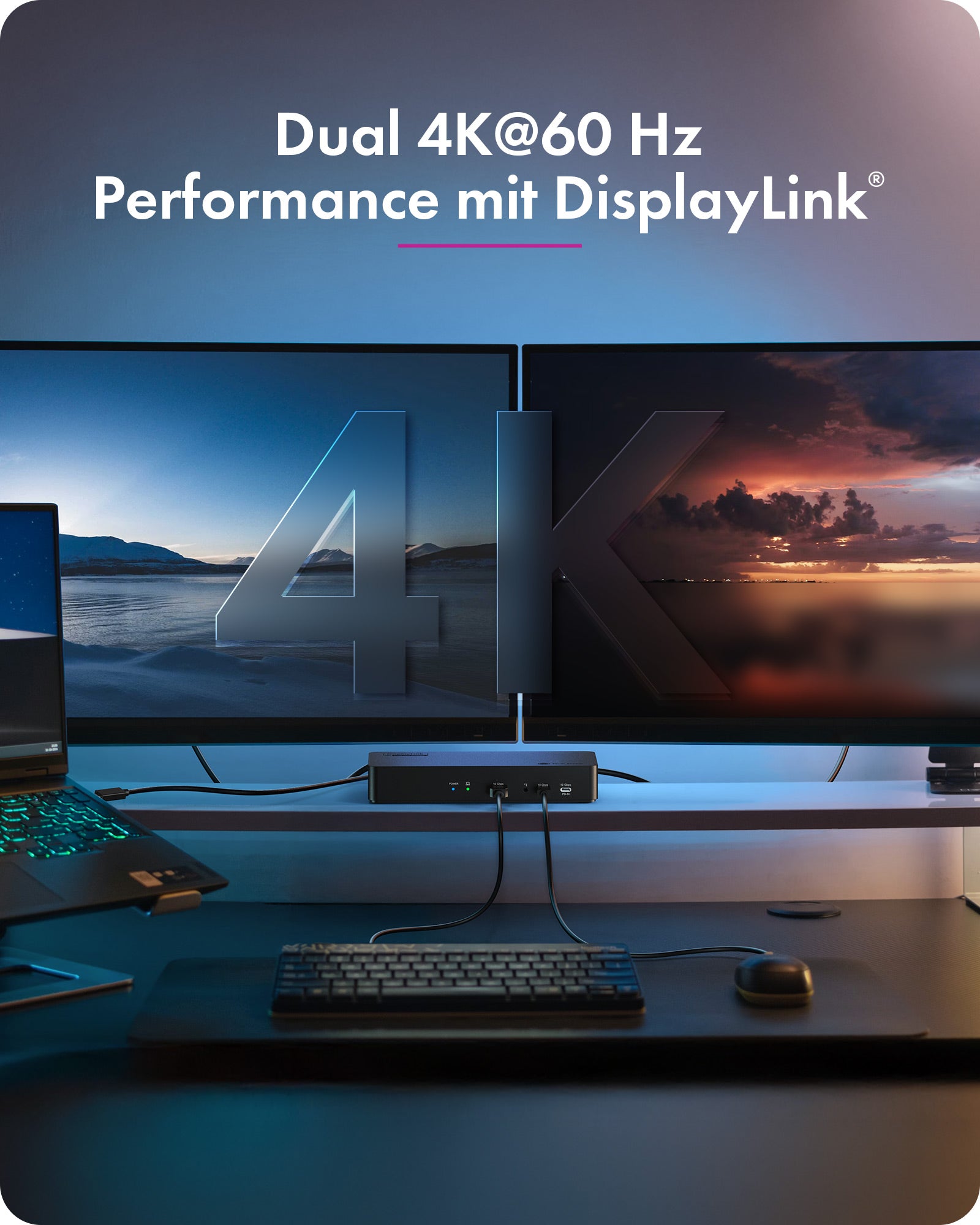 Dockingstation IcyBox Heart Dock 2255 zwei 4K@60Hz Displays