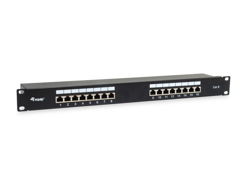 Equip 19 Patchpanel 16xRJ45 Cat6 FTP 1U 250MHz RAL9005