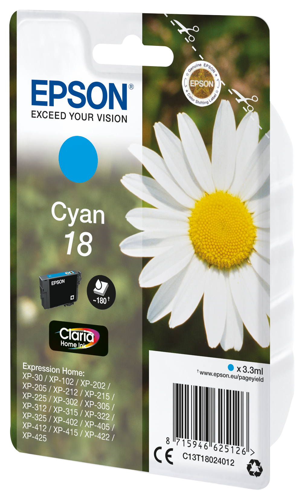 EPSON 18 / T1802 (Gänseblümchen) cyan Druckerpatrone