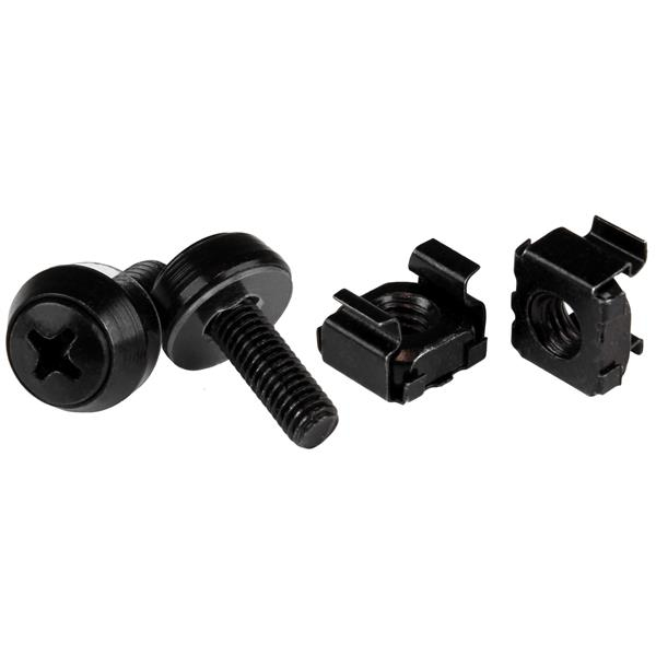 STARTECH.COM M5 x 12mm - Schrauben und Käfigmuttern - 50er Pack - Schwarz - M5 Montageschrauben und Kastenmuttern für Server Ra