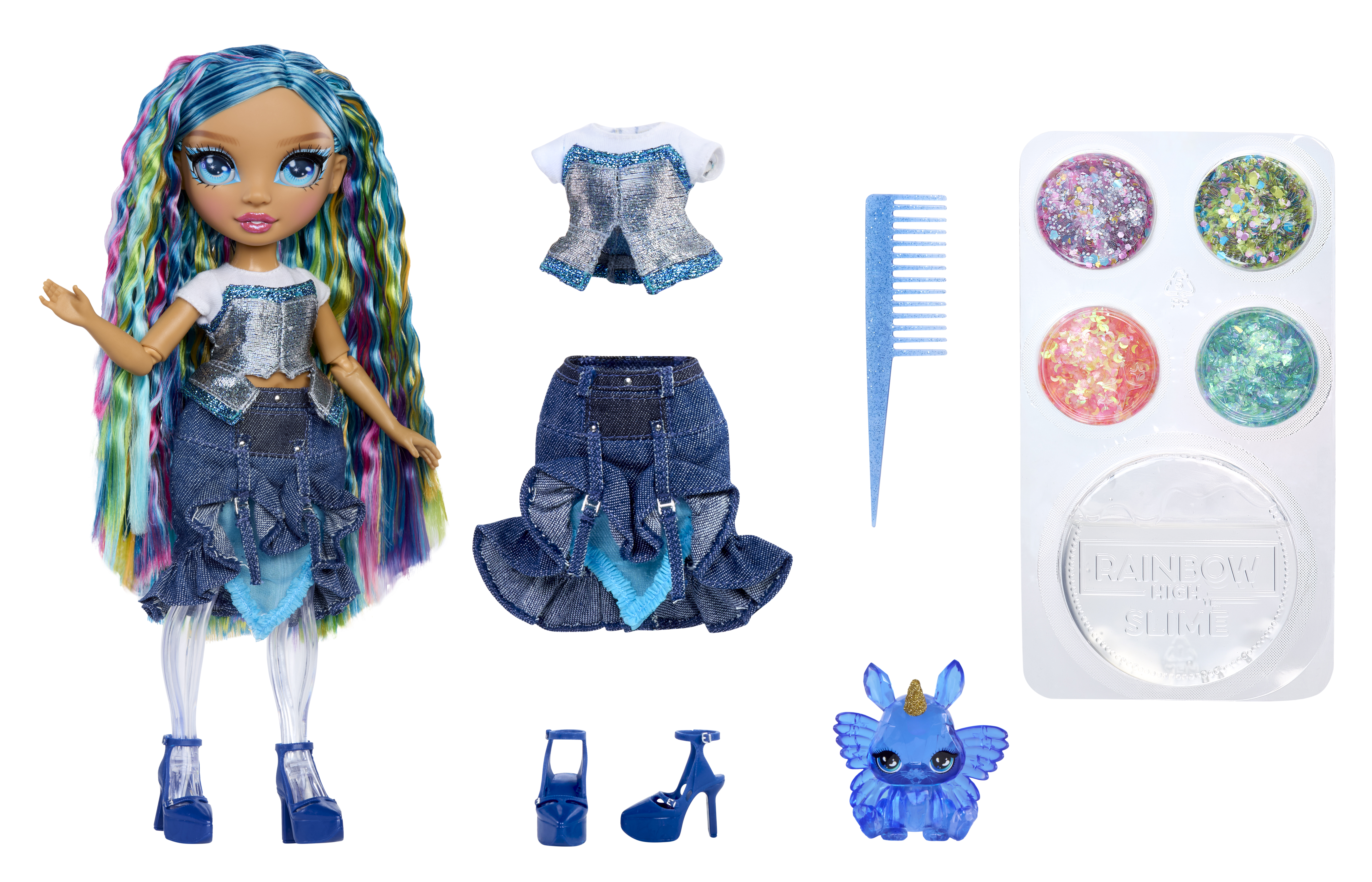 Rainbow High Shimmers with Slime - Skyler, Puppe