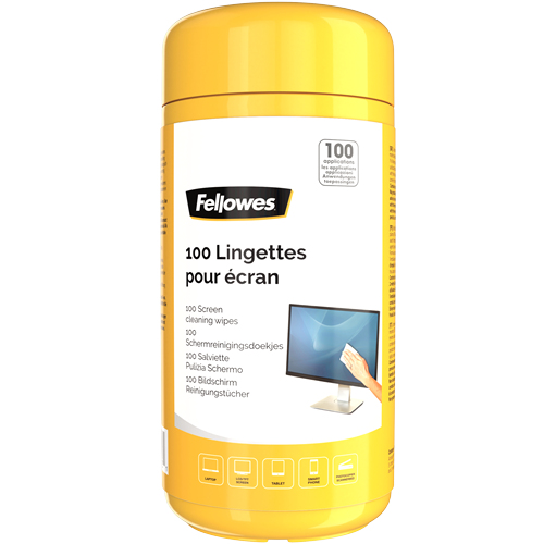 Fellowes Bildschirm-Reinigungstücher 1-lagig weiß, 100 Tücher