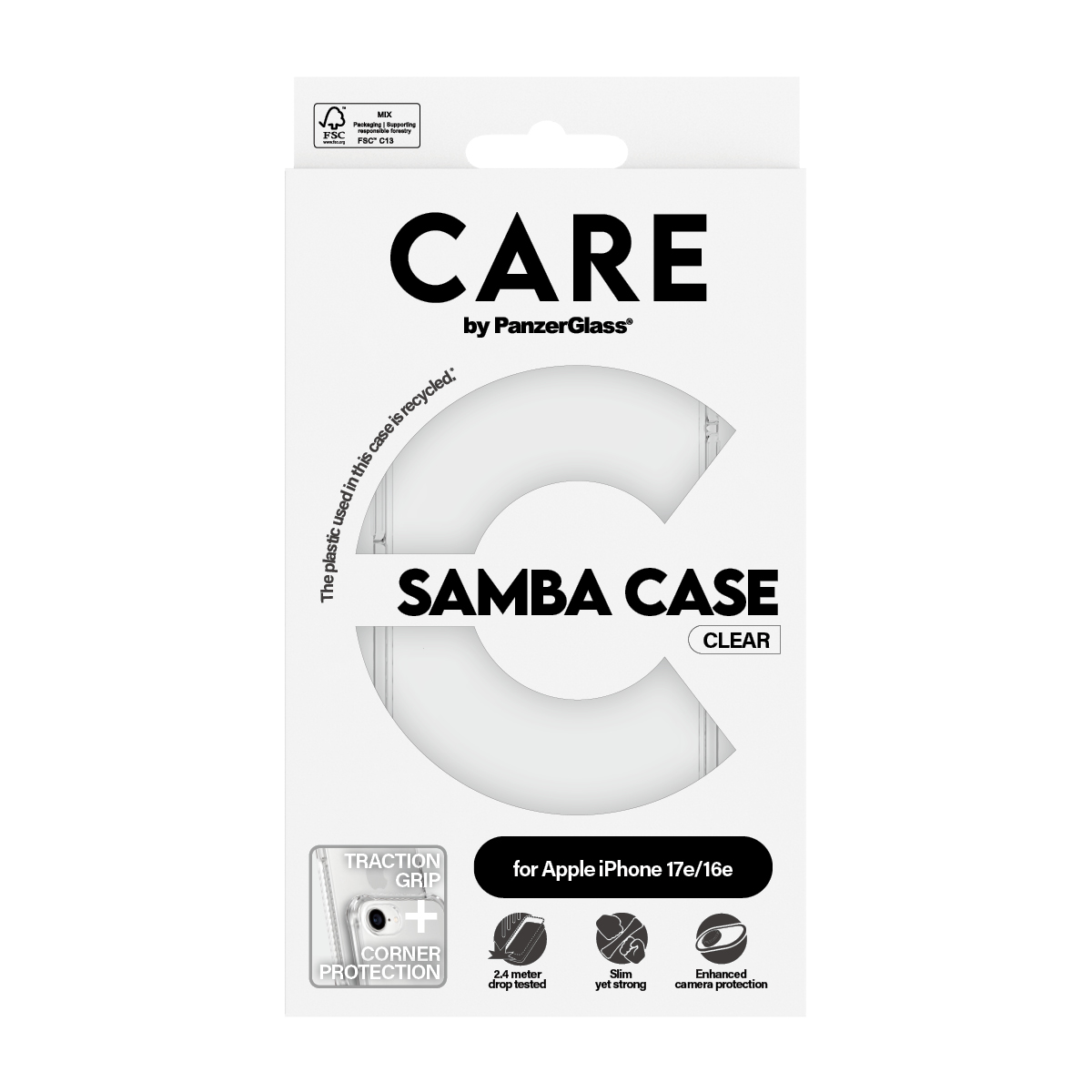 CARE BY PANZERGLASS FASHIONABLE SAMBA CASE TRANSPARENT IPHONE SE
