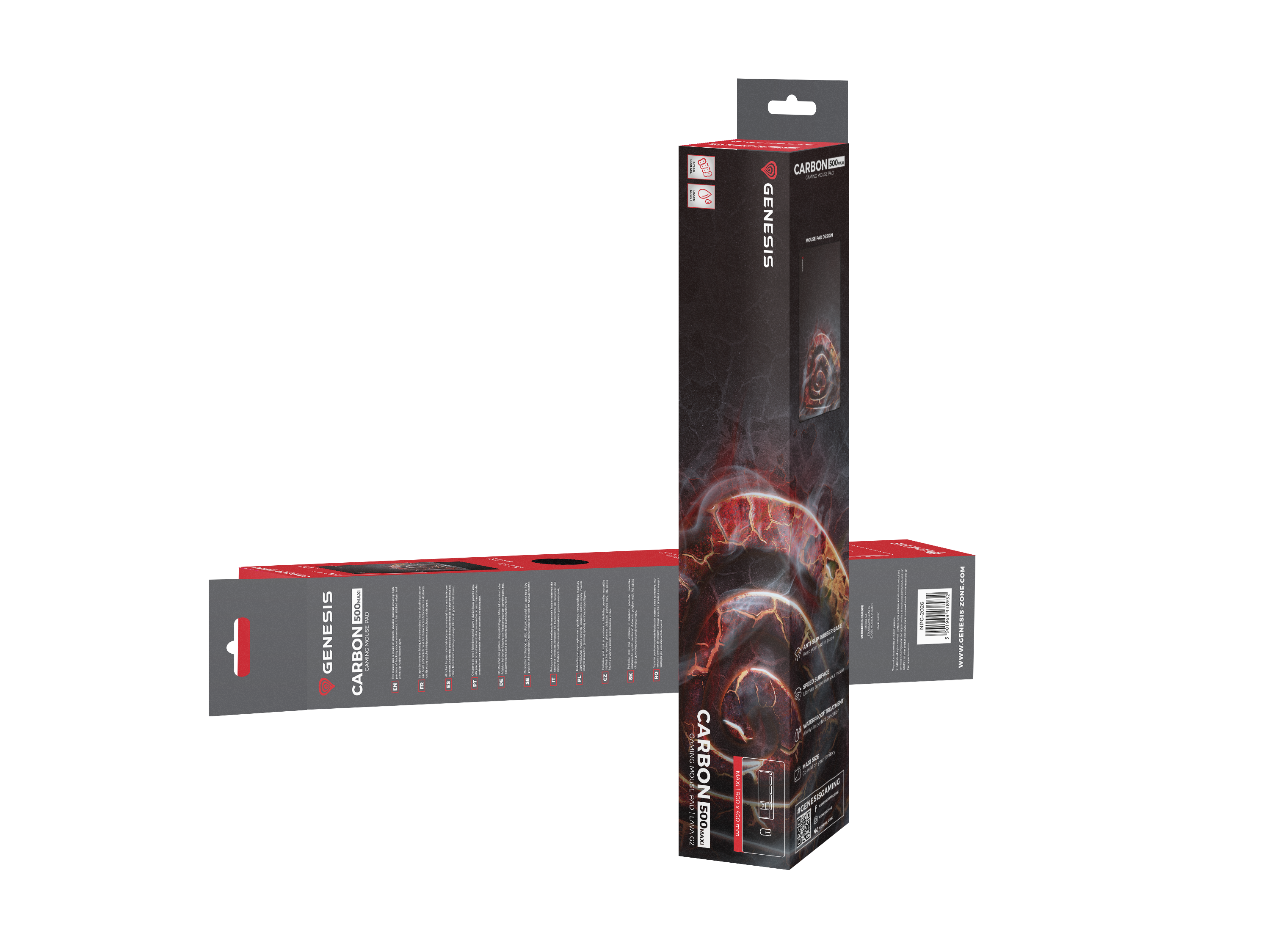 Genesis Mauspad CARBON 500 LAVA XXL (900mm x 450mm)