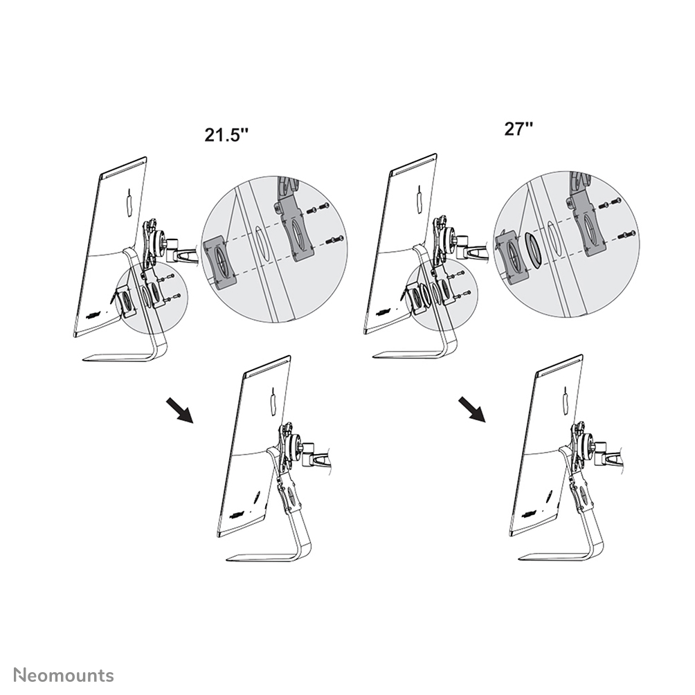 Neomounts Adapterpl. 21,5-27 iMac sil. Max15KG