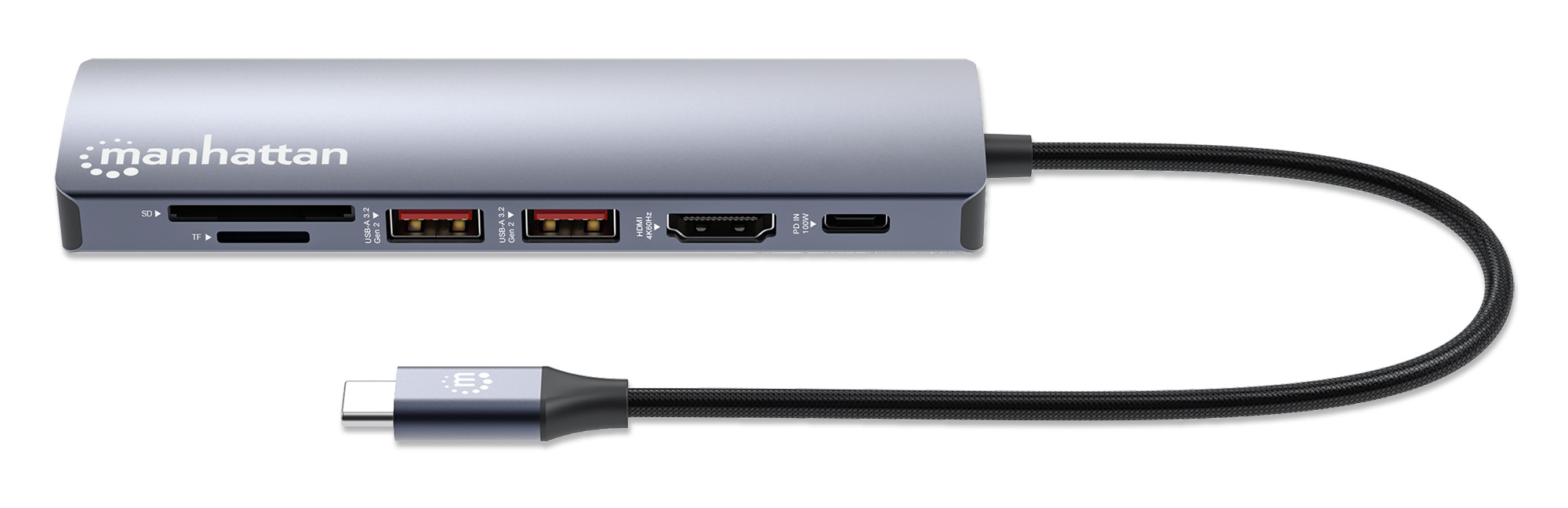 MANHATTAN 7-in-1 4K USB-C Dockingstation 1xHDMI 2xUSB 10Gb/s