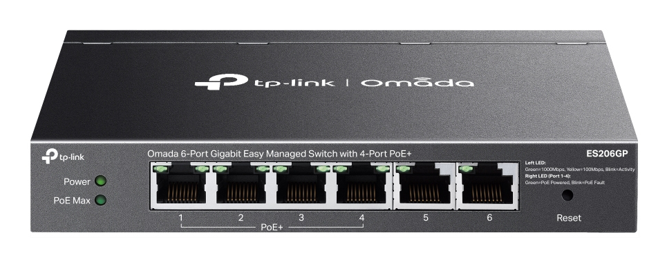 6-PORT 1G EASY MANAGED SWITCH WITH 4-PORT POE+ 65W POE POWER