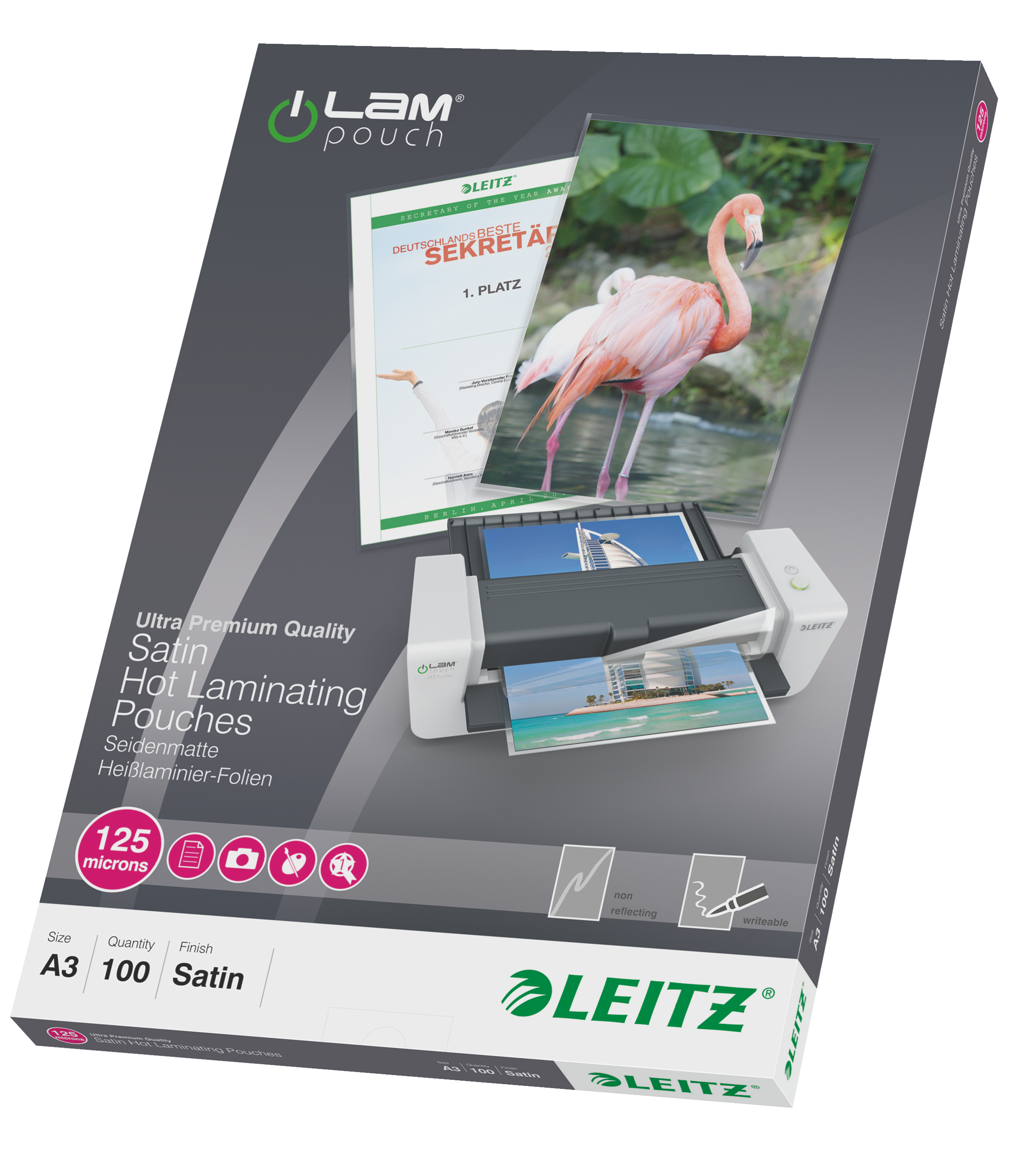 LEITZ Laminierfolien matt für A3 125 micron, 100 St.