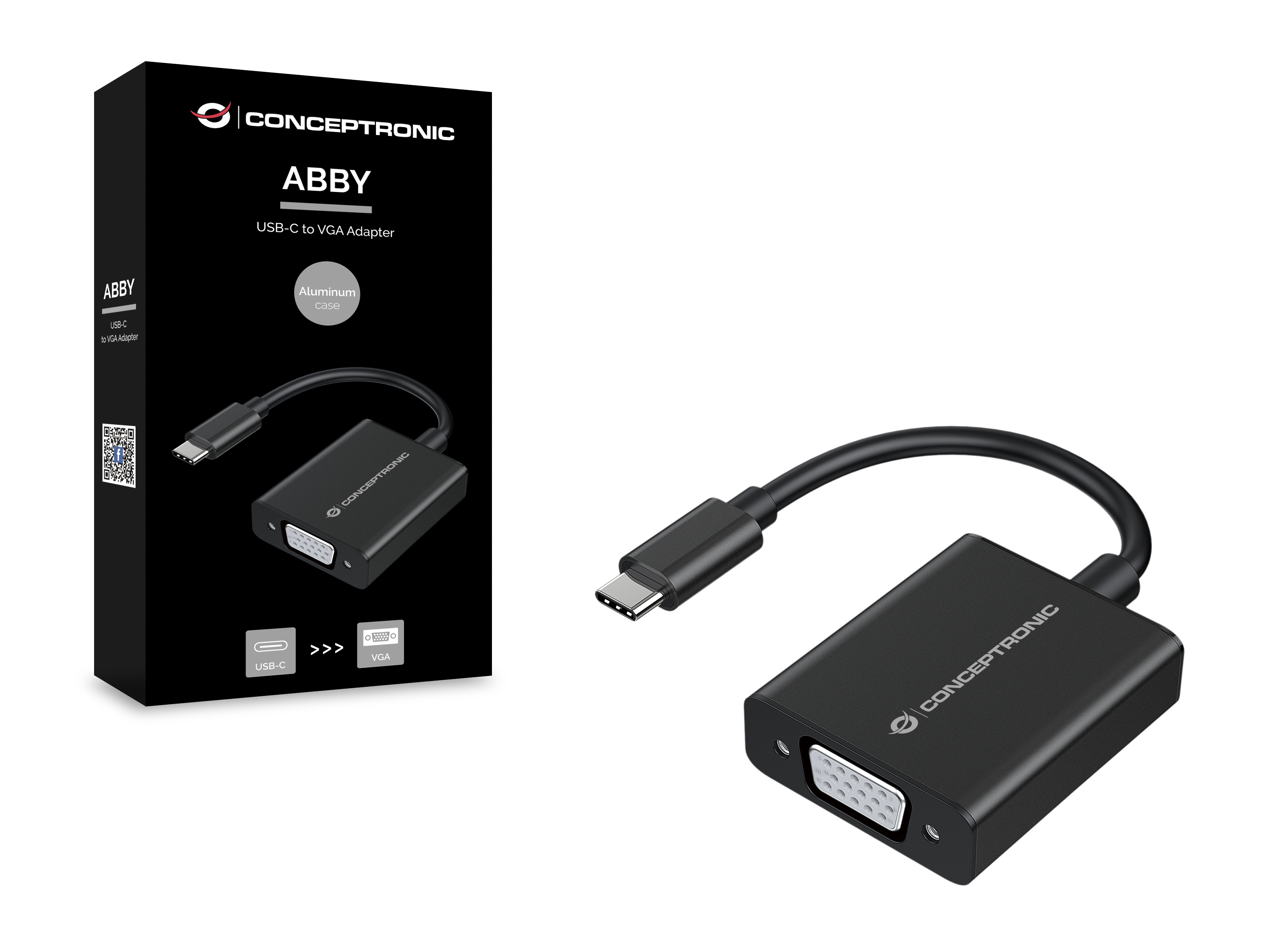 CONCEPTRONIC Adapter USB-C3.2->VGA 1080/60Hz 0.10m sw