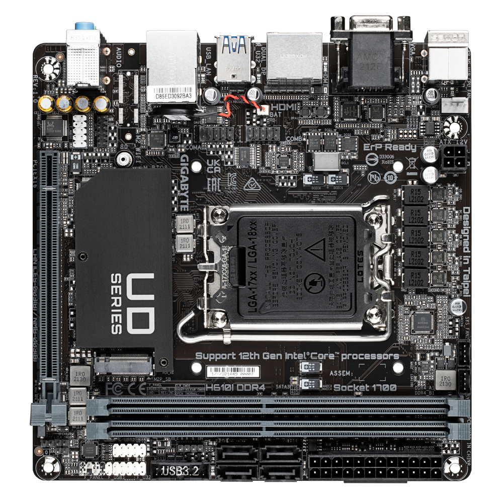 Gigabyte H610I DDR4 (H610,S1700,mITX,DDR4)