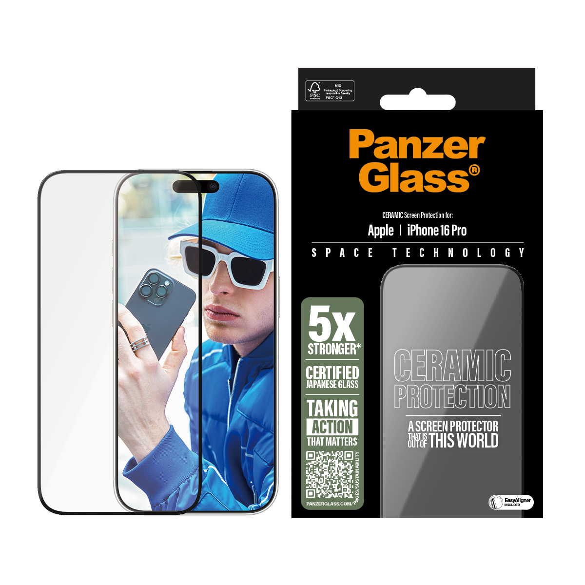 PANZERGLASS CERAMIC SCREEN PROTECTOR IPHONE 16 6.3INCH PRO