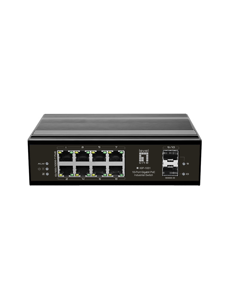 LevelOne Industr.PoE+Switch 8xGE PoE/2xSFP 240W unman.Metall