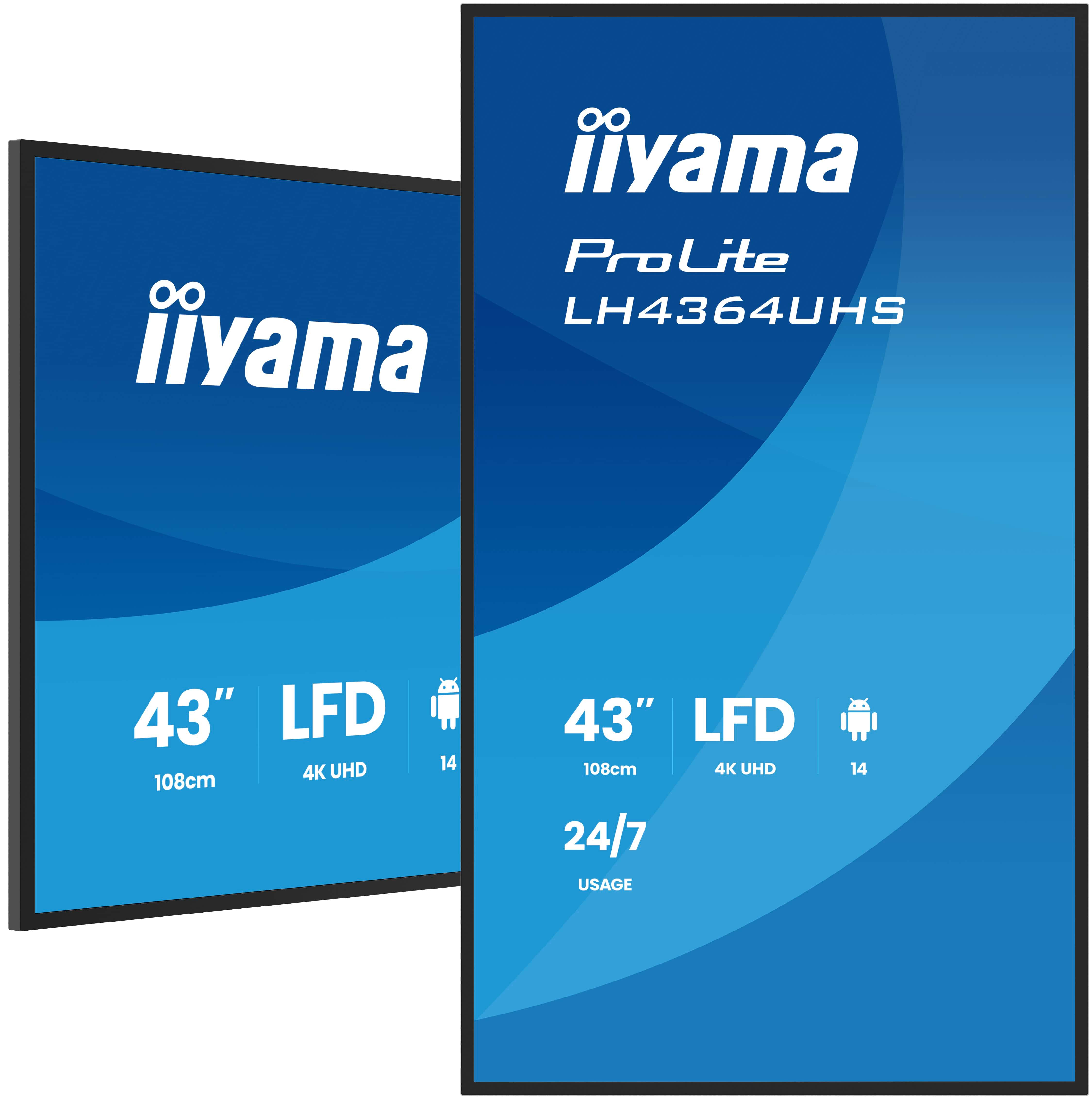 IIYAMA 108cm (43) LH4364UHS-B1AG 16:9 2xHDMI+USB-C IPS