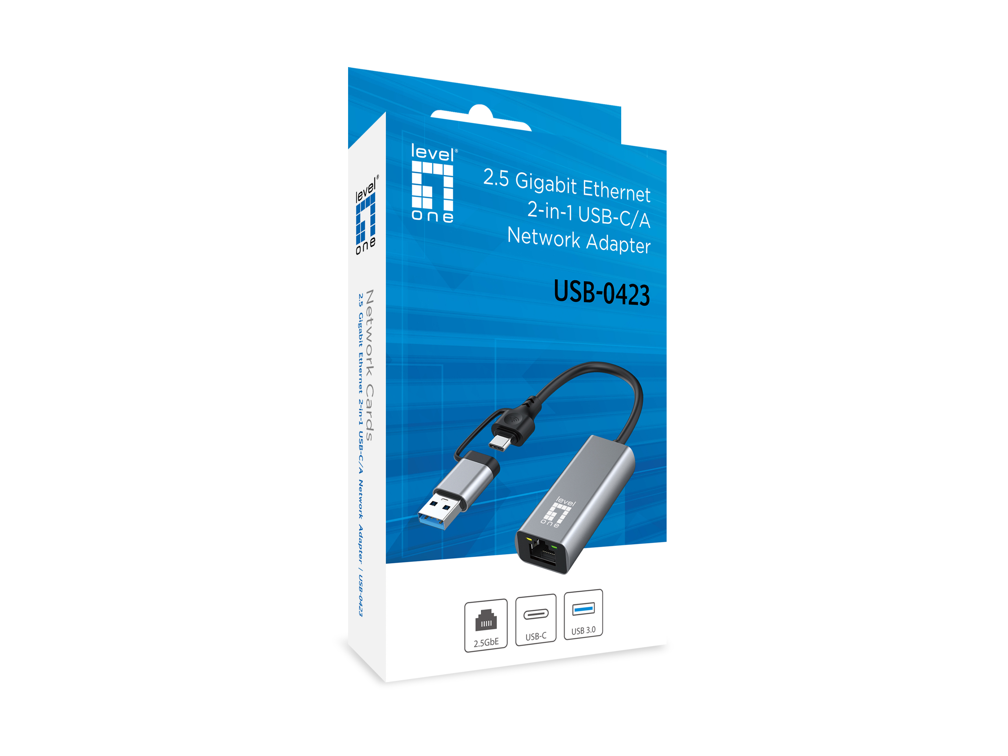 LevelOne Adapter GigaBit USB-C/-A3.0->RJ45 2.5Gbps