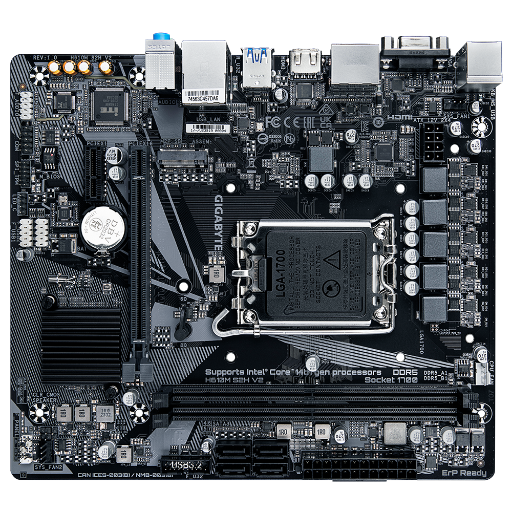 GIGABYTE H610M S2H V2 LGA1700 2xDDR5 4xSATA 1xM.2