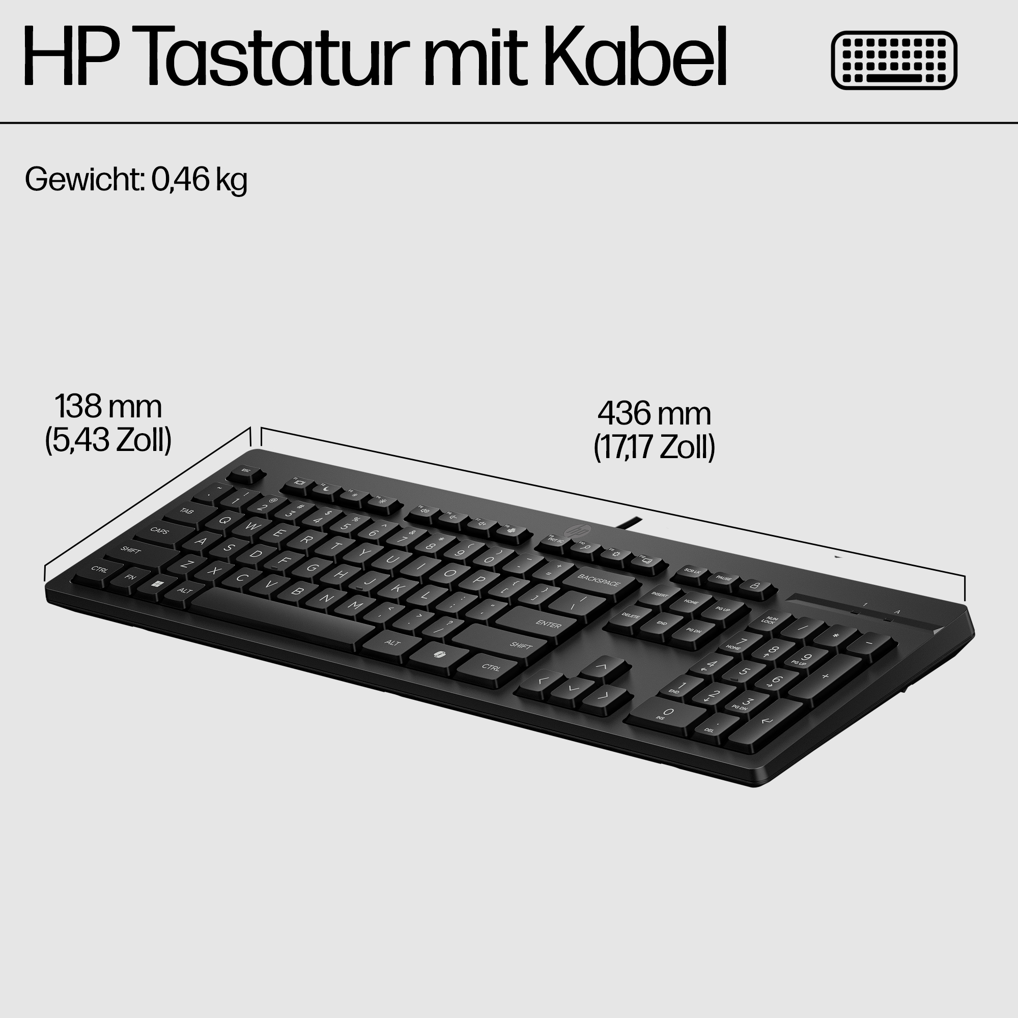 HP 125 G2 USB WD KBD (RO)