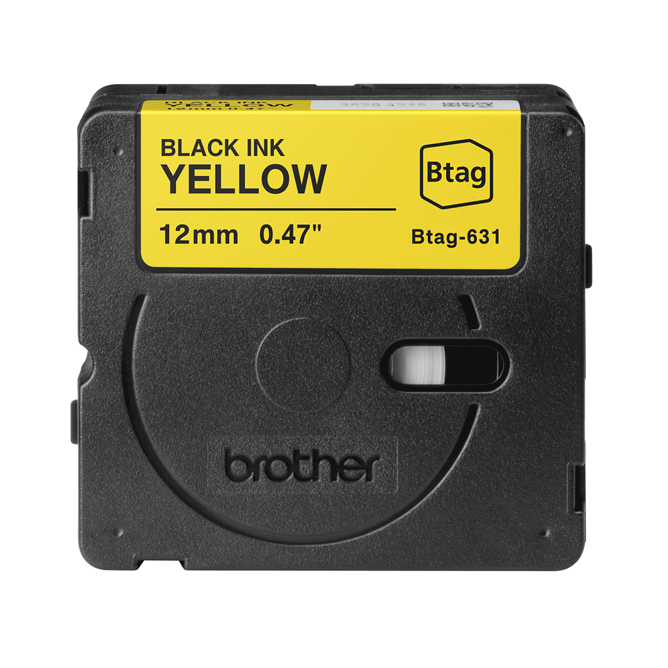 brother Schriftband Btag BTAG631, 12 mm, schwarz auf gelb, 1 St.