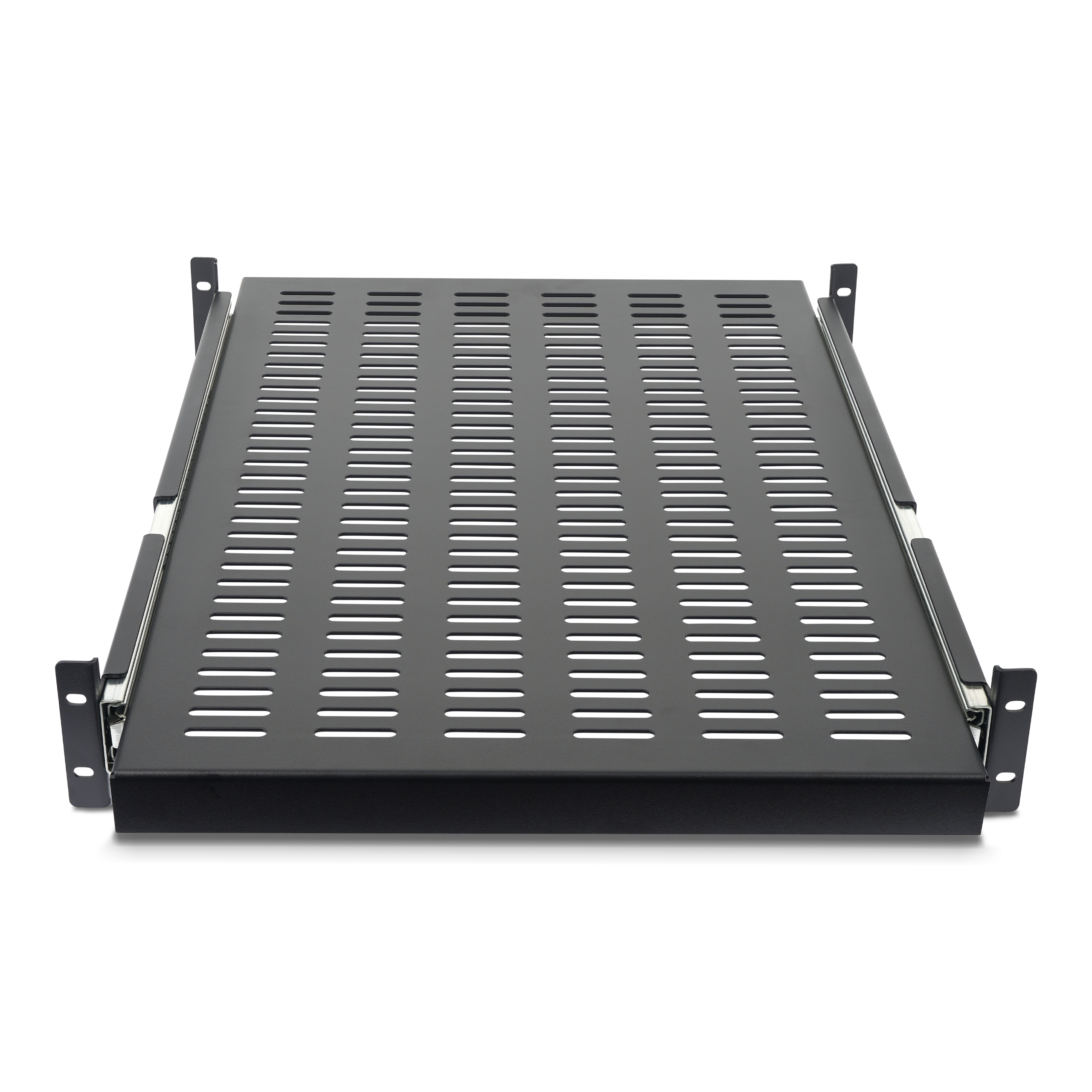 STARTECH.COM 2HE ausziehbarer Rack-Fachboden belüftet - 22.7kg - 19 Zoll Serverschrank Rack-Shelf - Schwarz