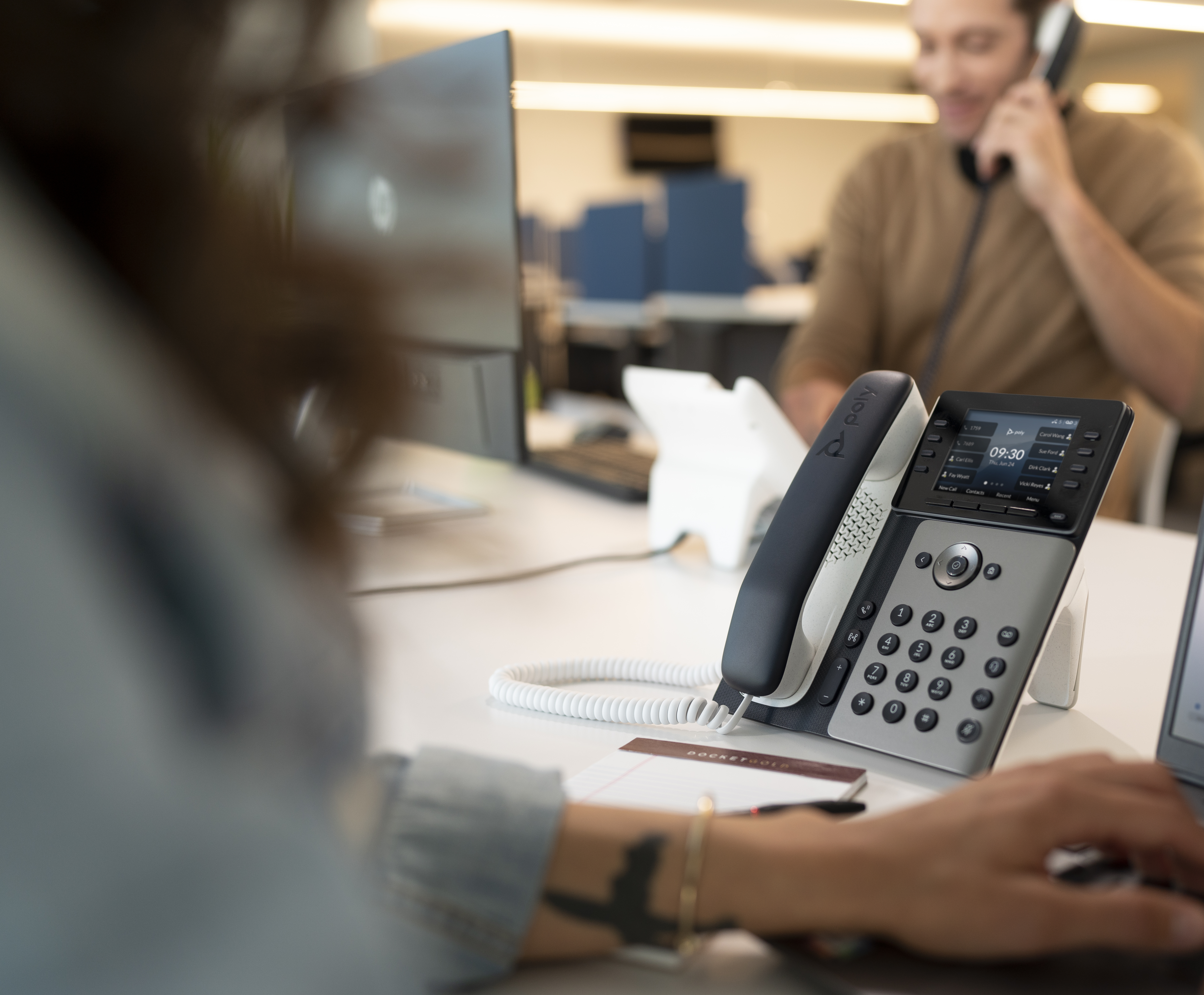 HP Poly Edge E350 IP Phone and PoE-enabled