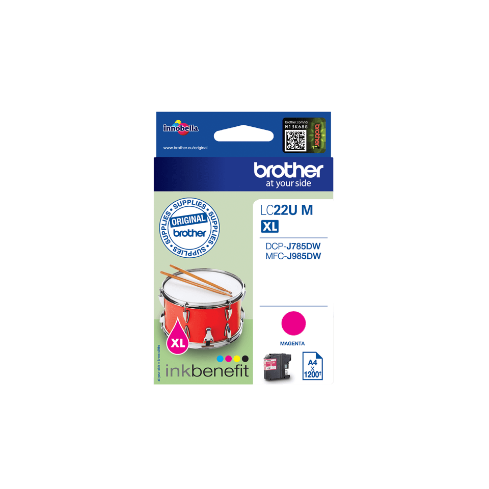 LC-22UM INK CARTRIDGE MAGENTA F/MFC-J985DW 1200 PGS STD 24711