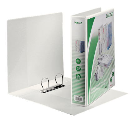 LEITZ Präsentationsringbücher 2-Ringe weiß 6,3 cm DIN A4, 4 St.
