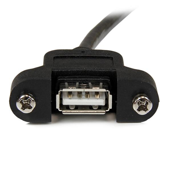 StarTech.com 30cm USB A auf A Blendenmontage Kabel USB 2.0 Schwarz